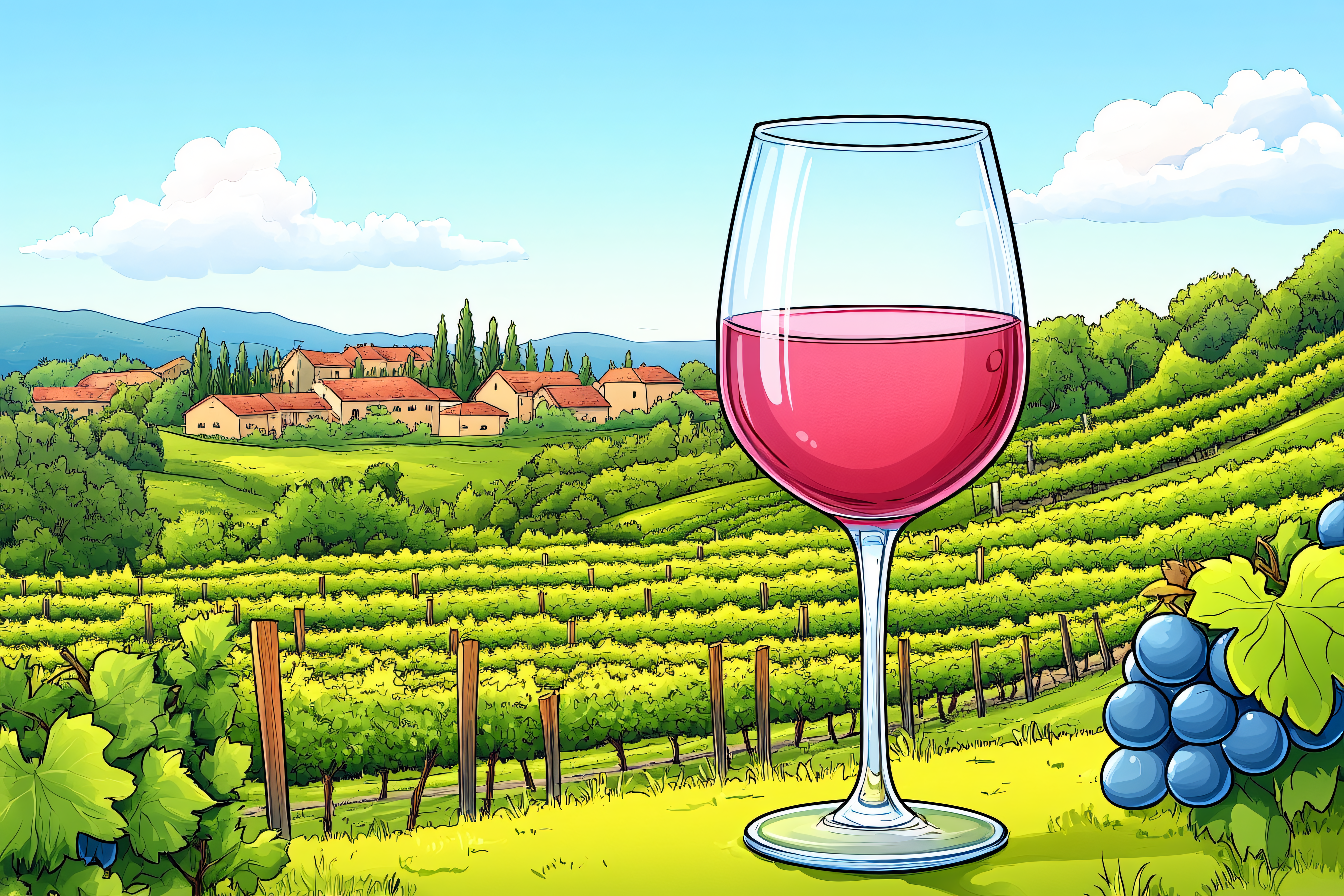 Wine Glass Vineyard Landscape