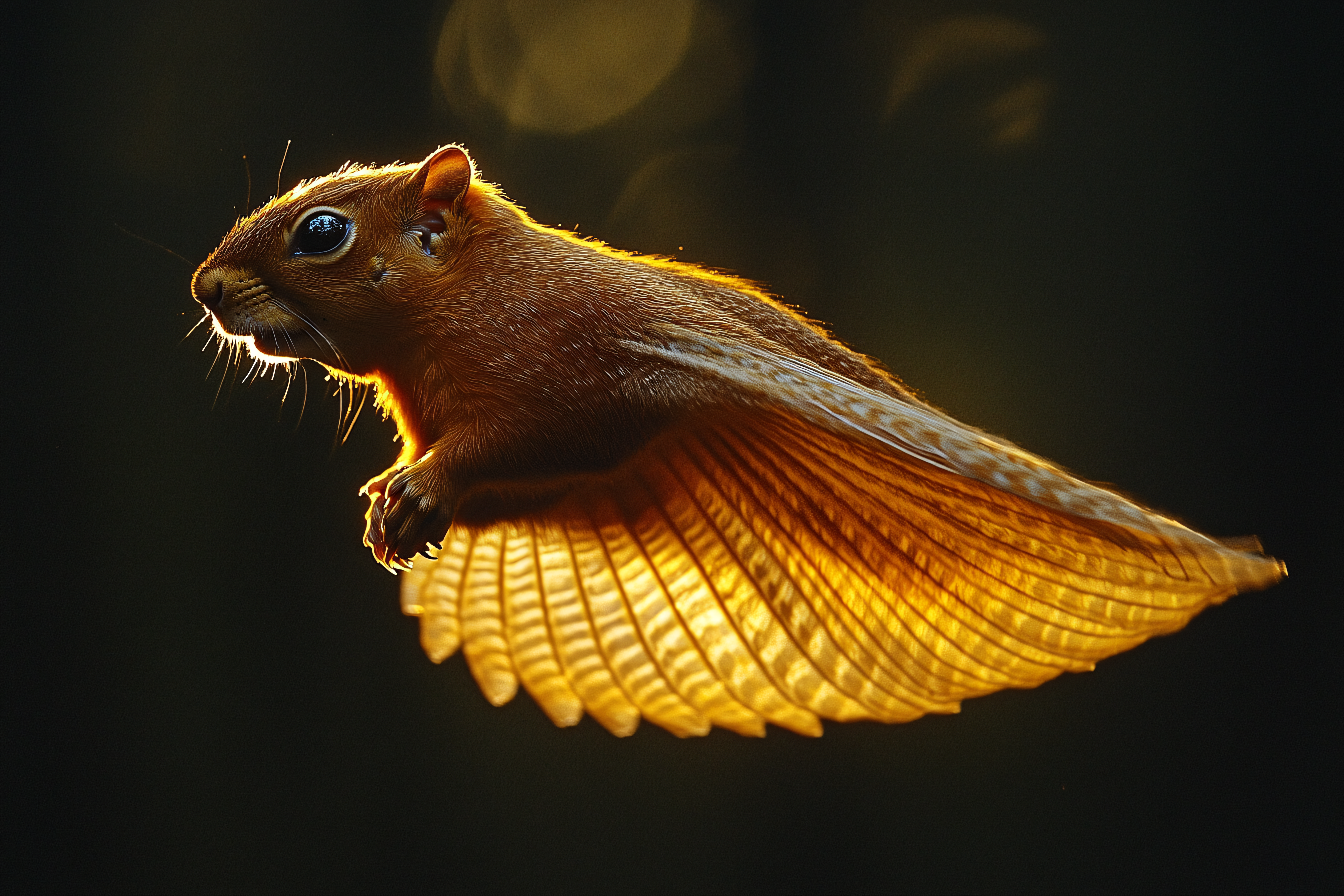 Winged Squirrel Silhouette