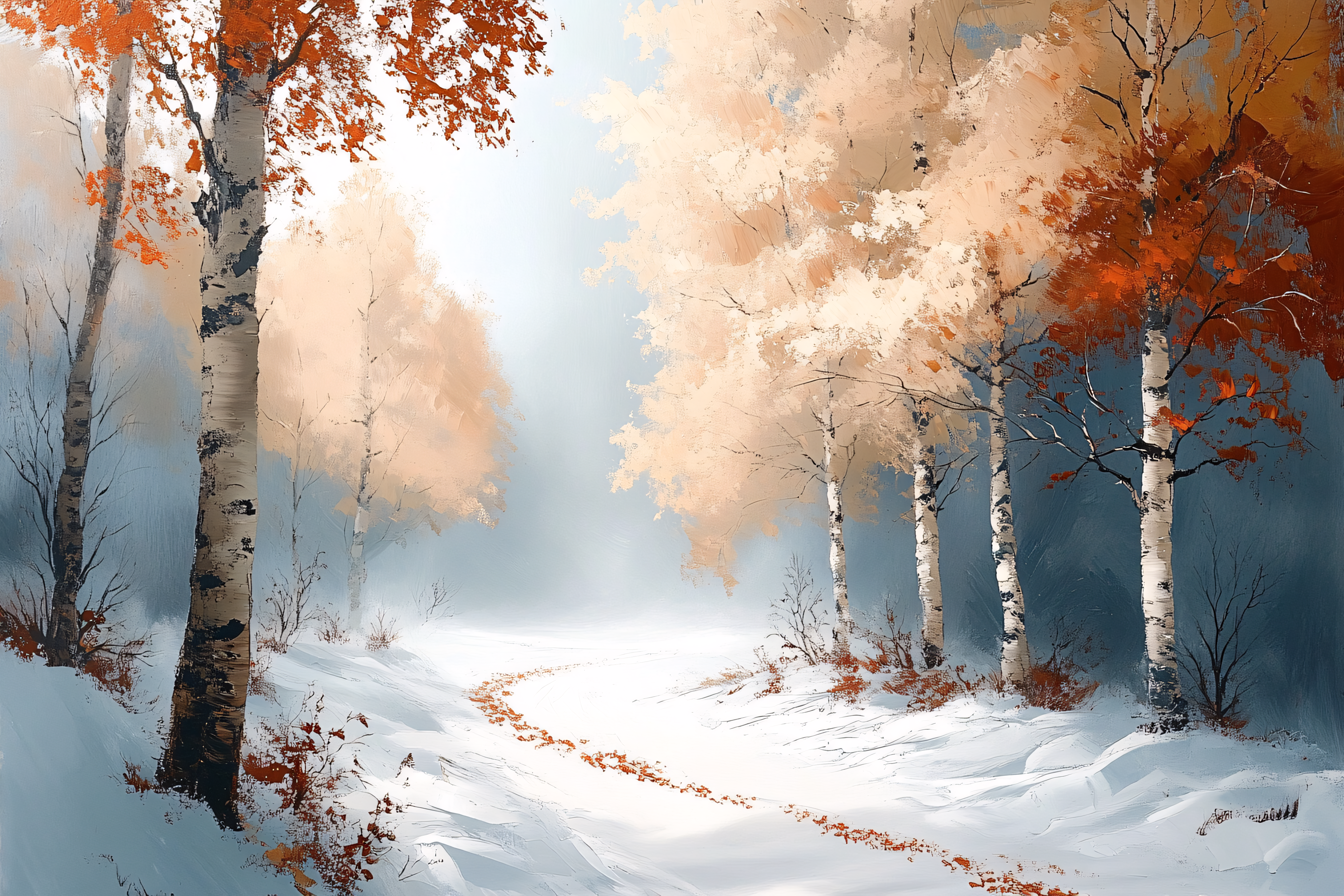 Winter Birch Path
