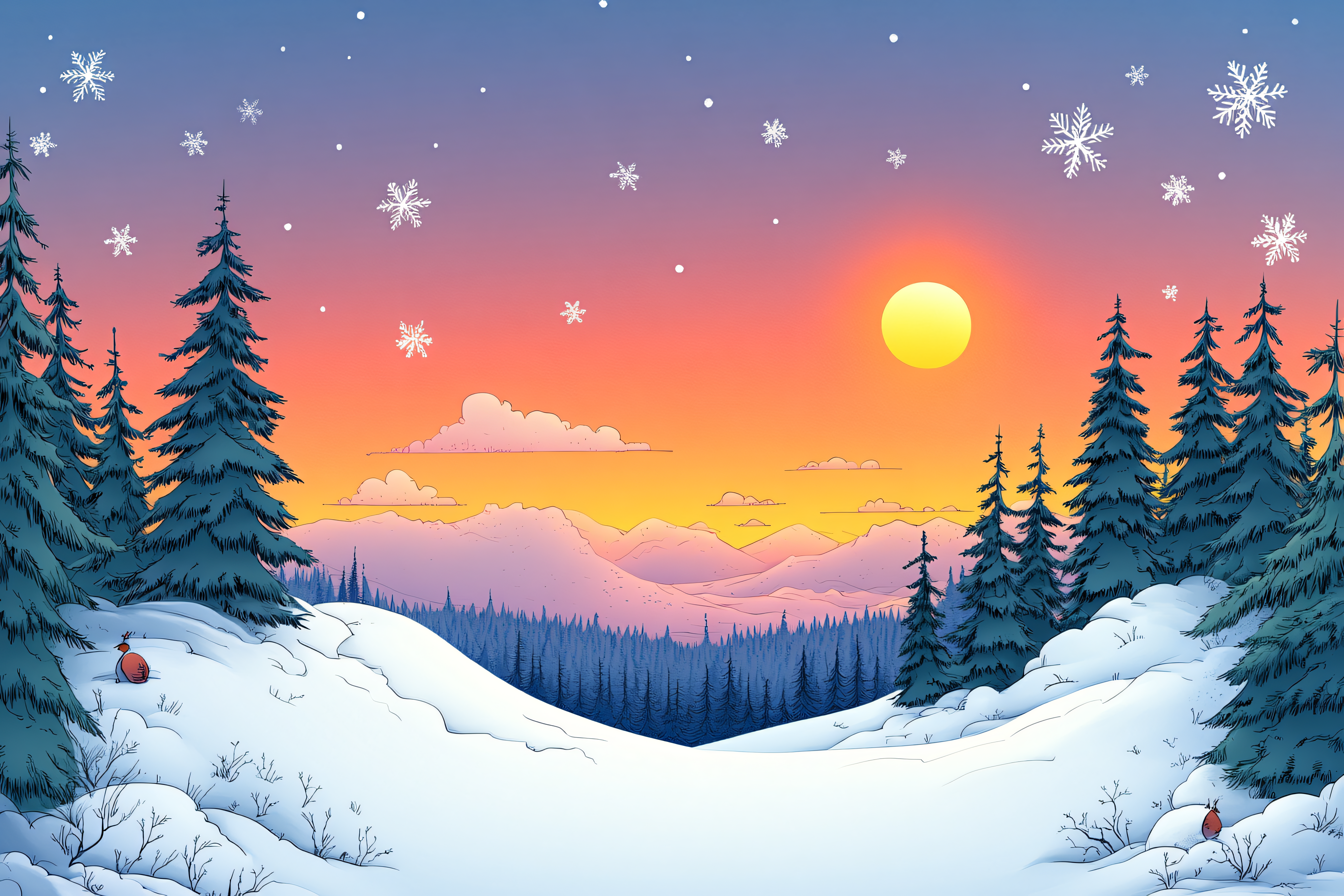 Winter Evening Landscape