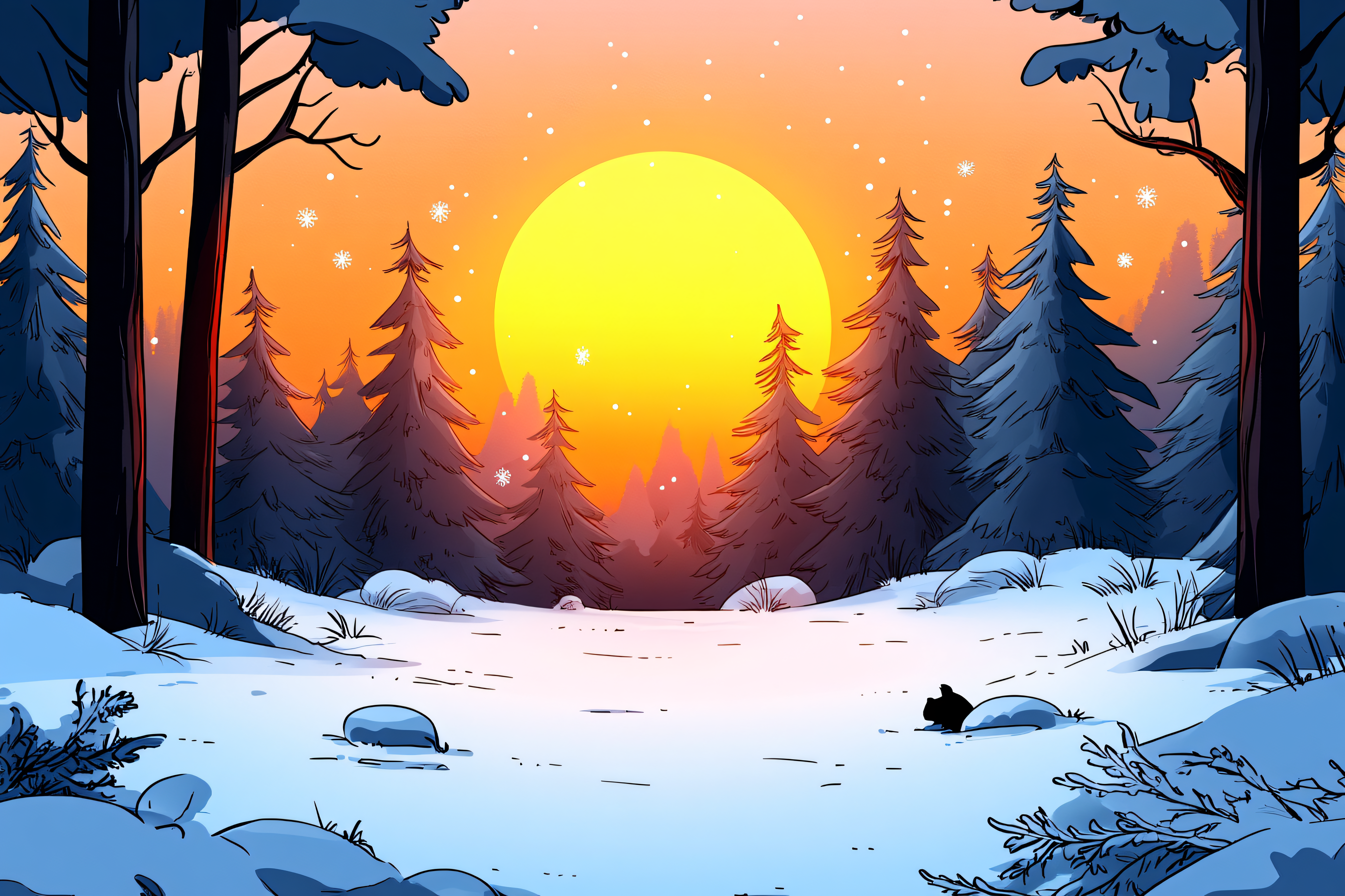 Winter Forest Evening