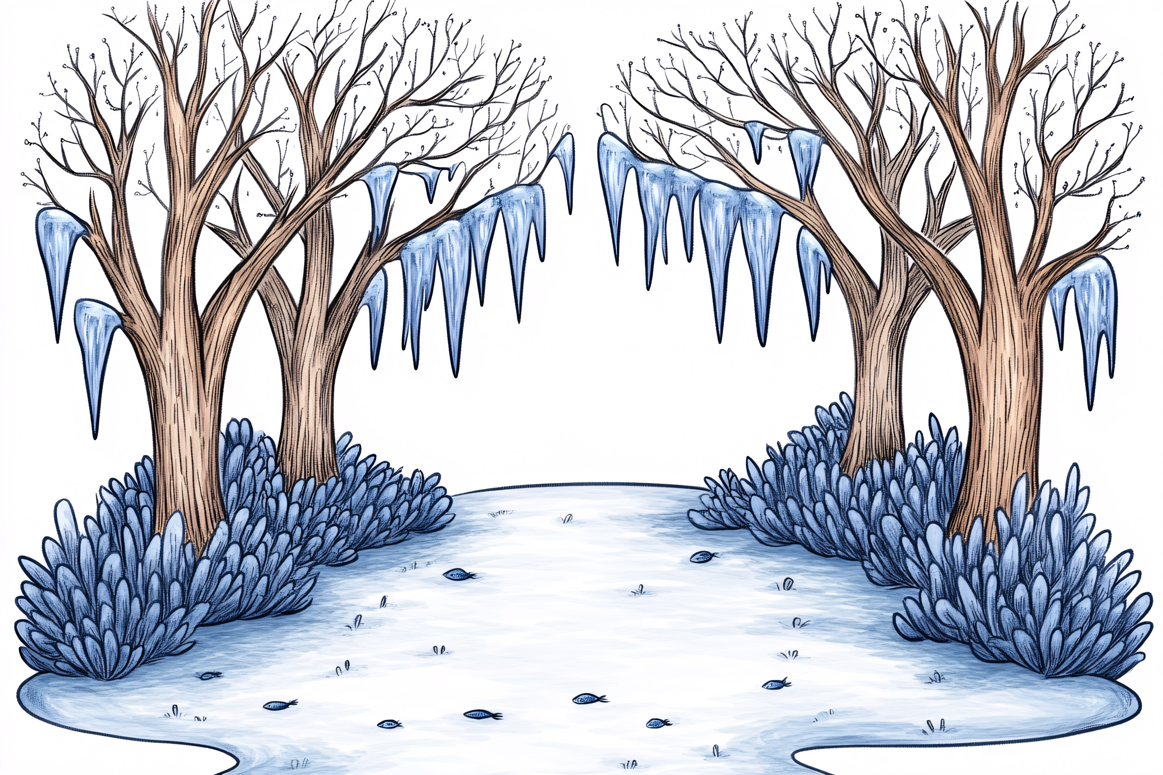 Winter Icicle Landscape