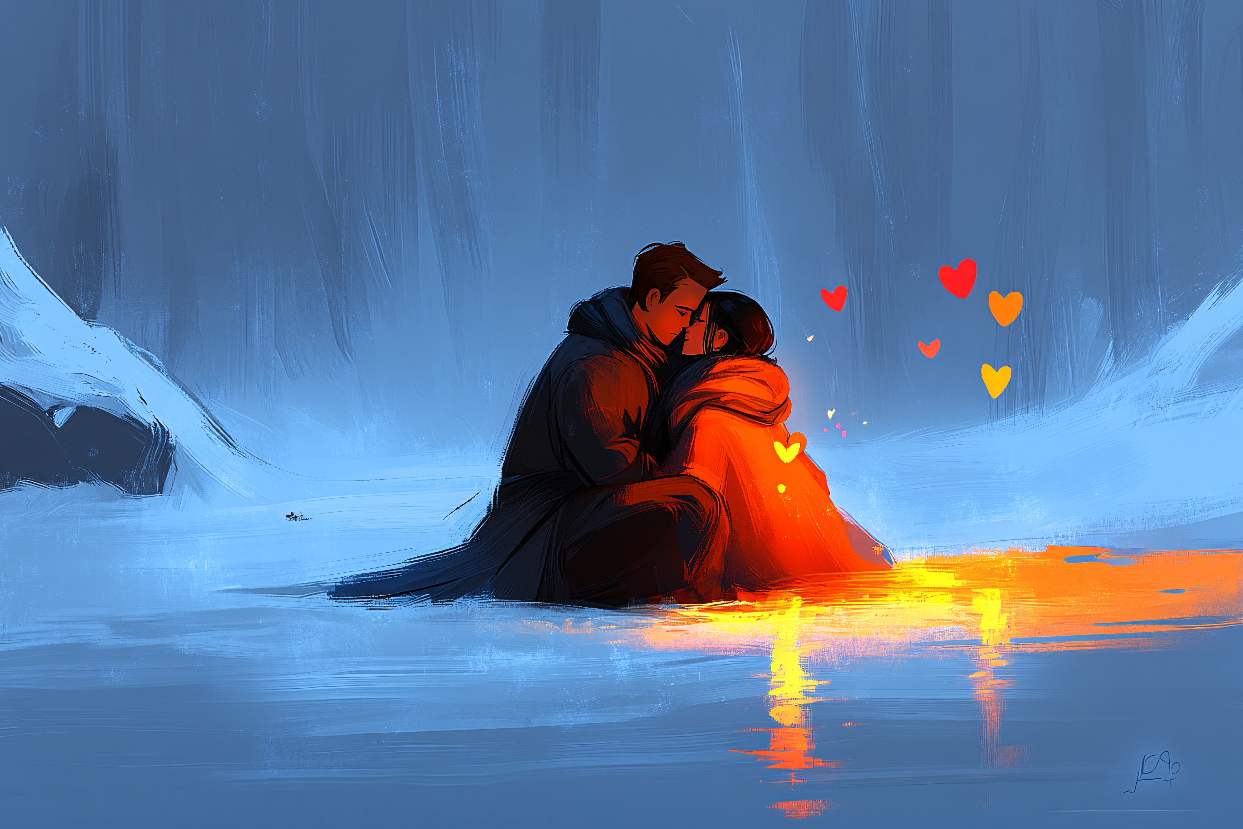 Winter Love Embrace