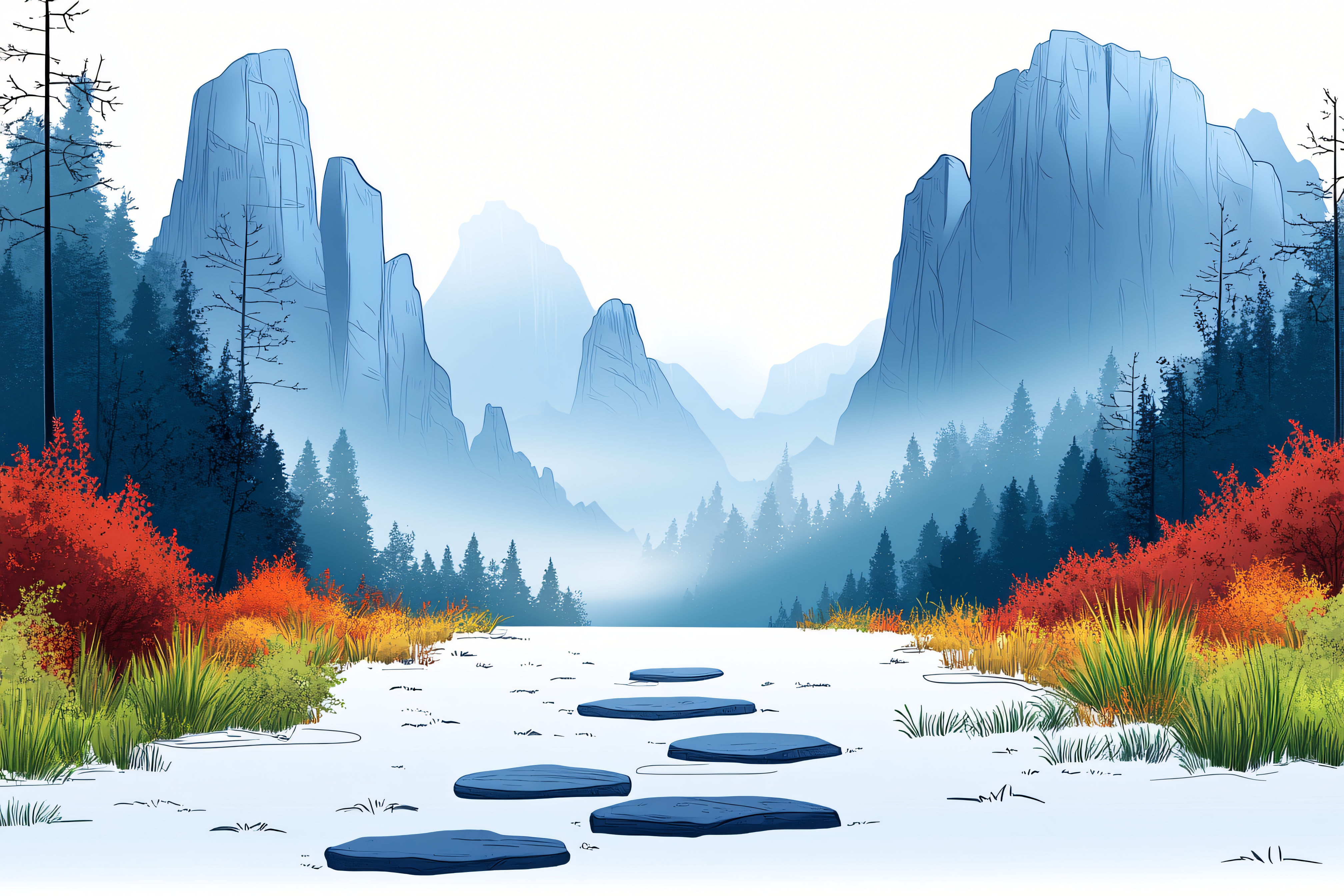 Winter Mountain Landscape