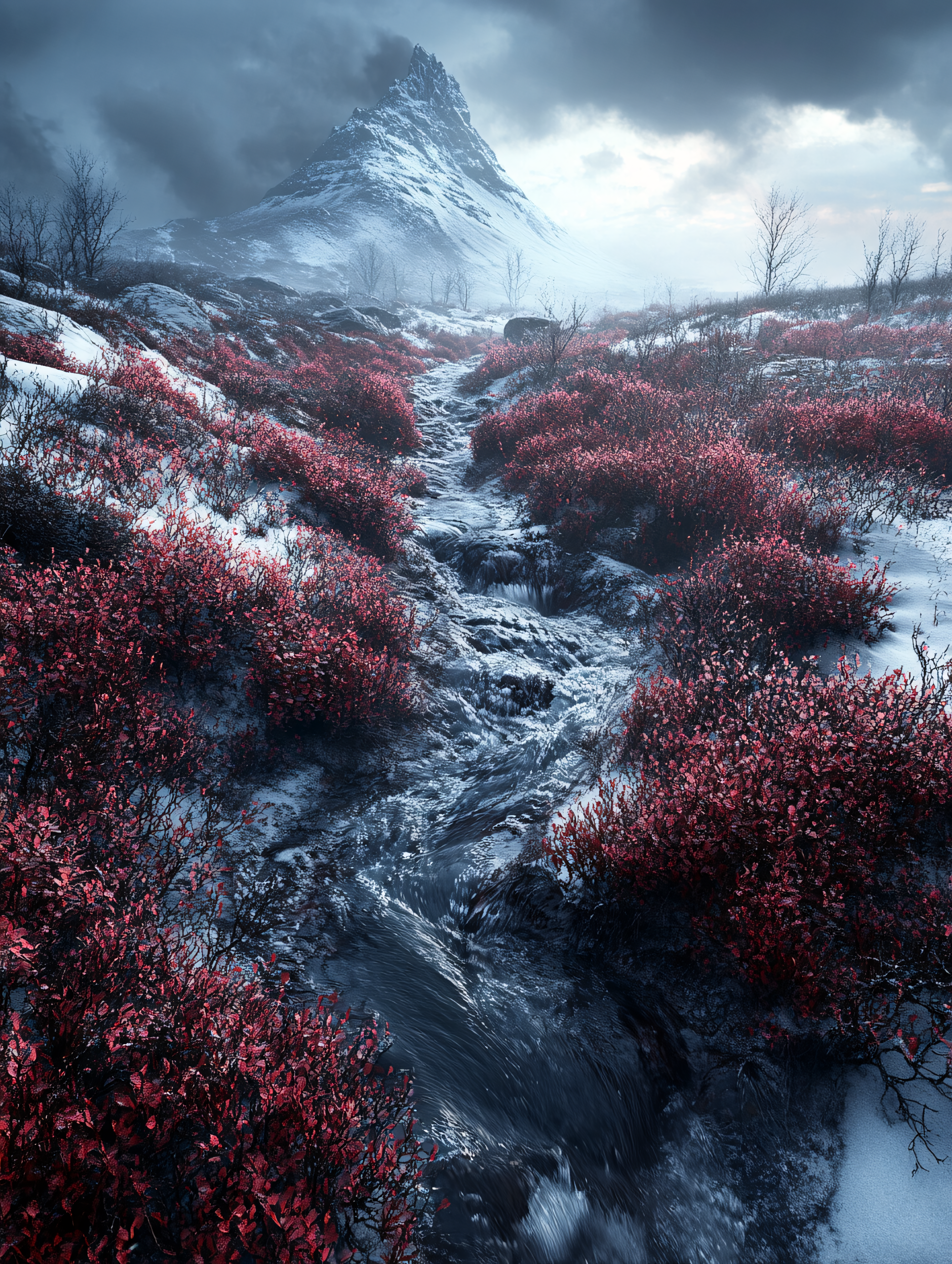 Winter Mountain River