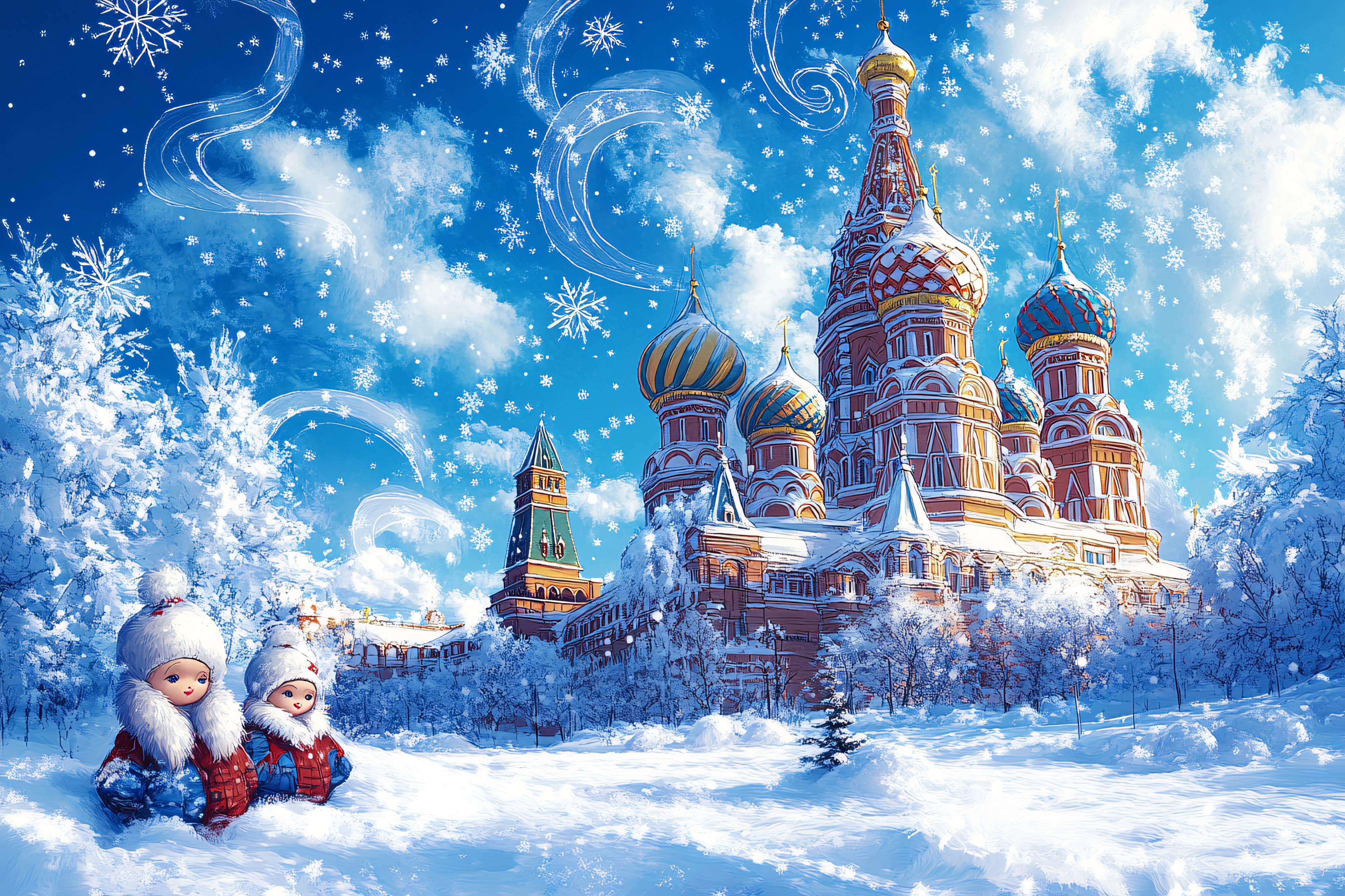 Winter Scene with St.