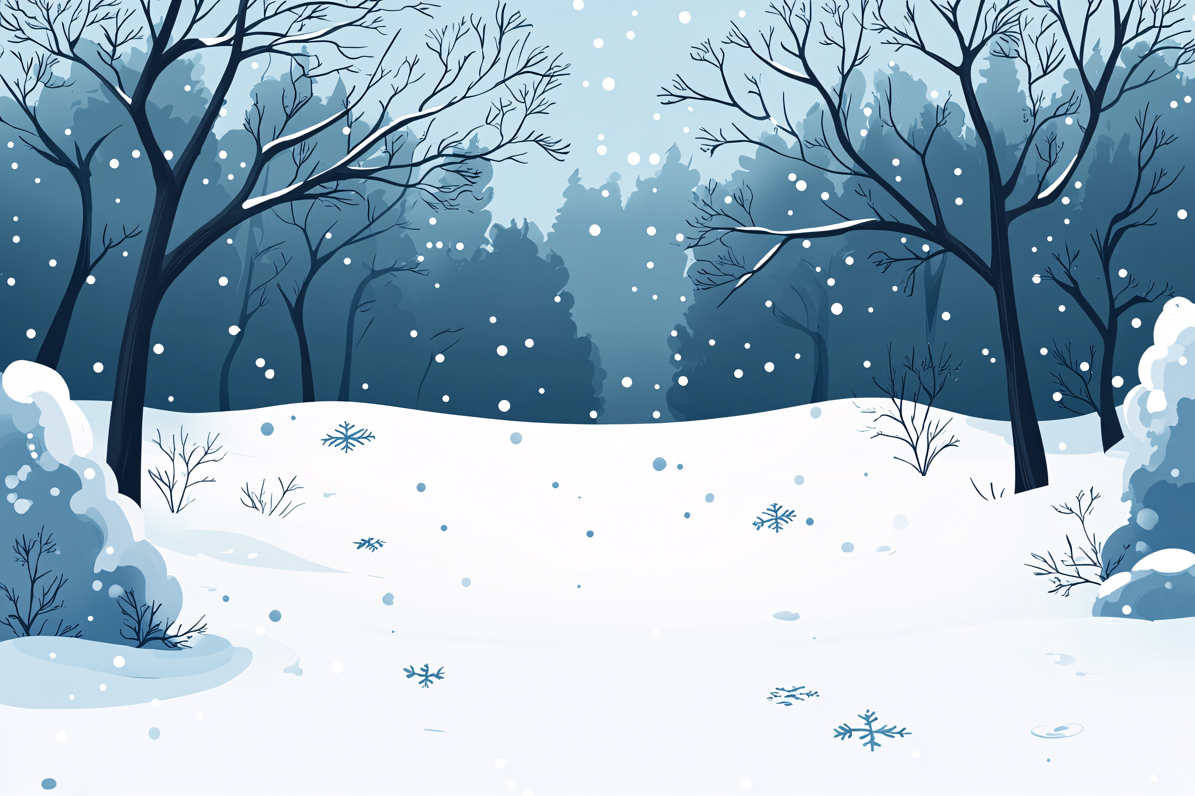 Winter Snowfall Landscape