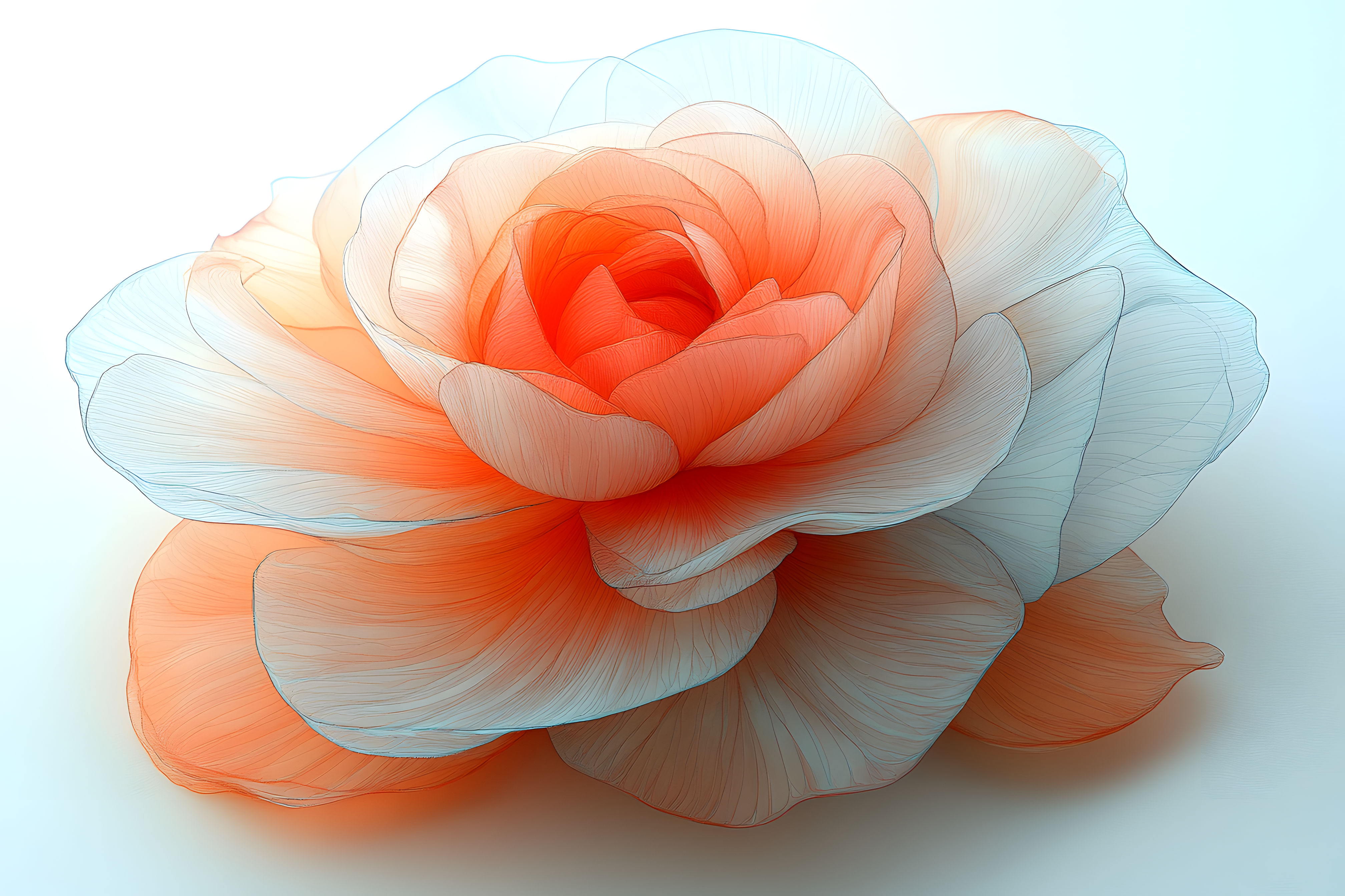 Wireframe Rose Bloom