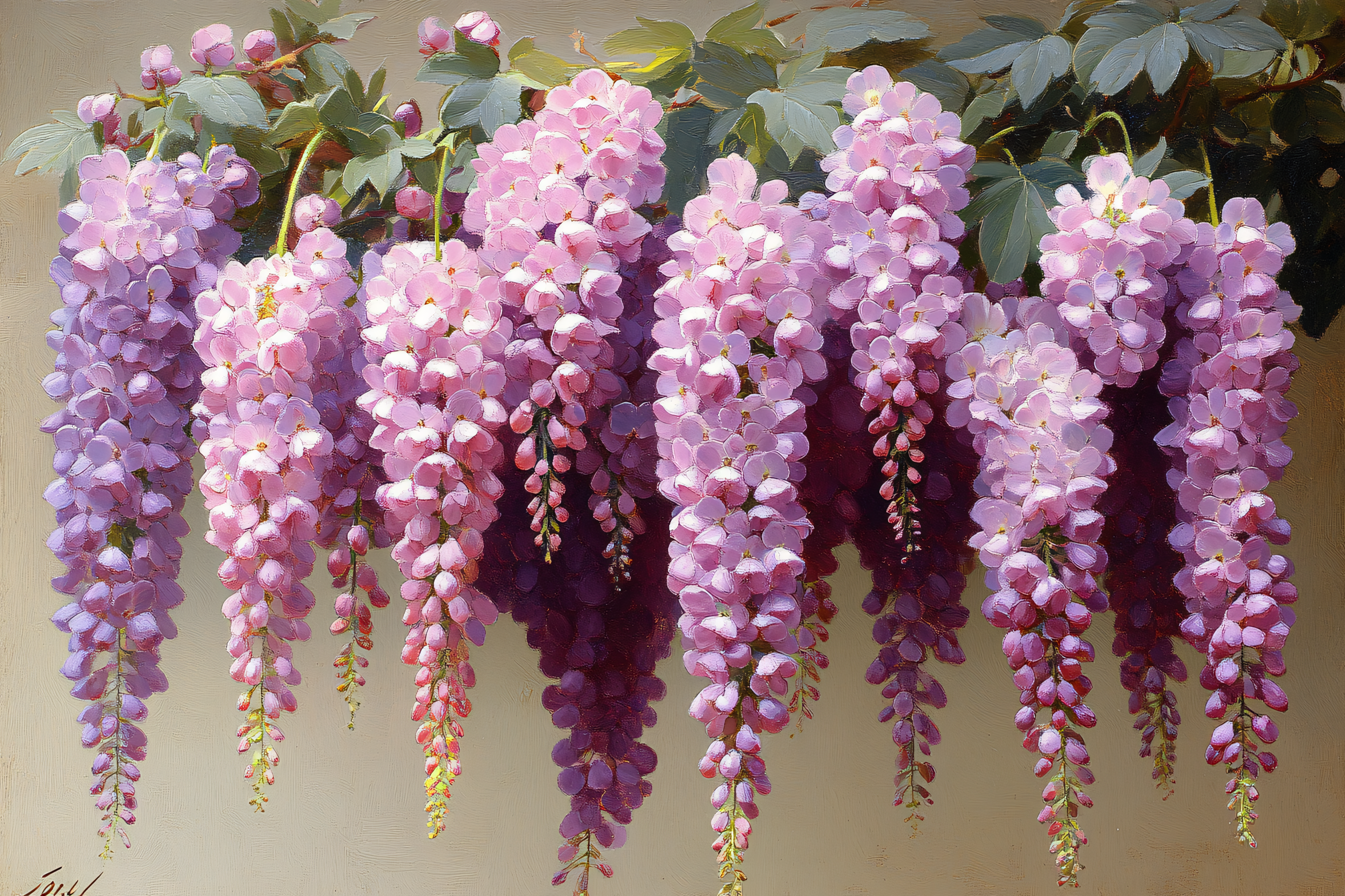 Wisteria Blossoms Painting
