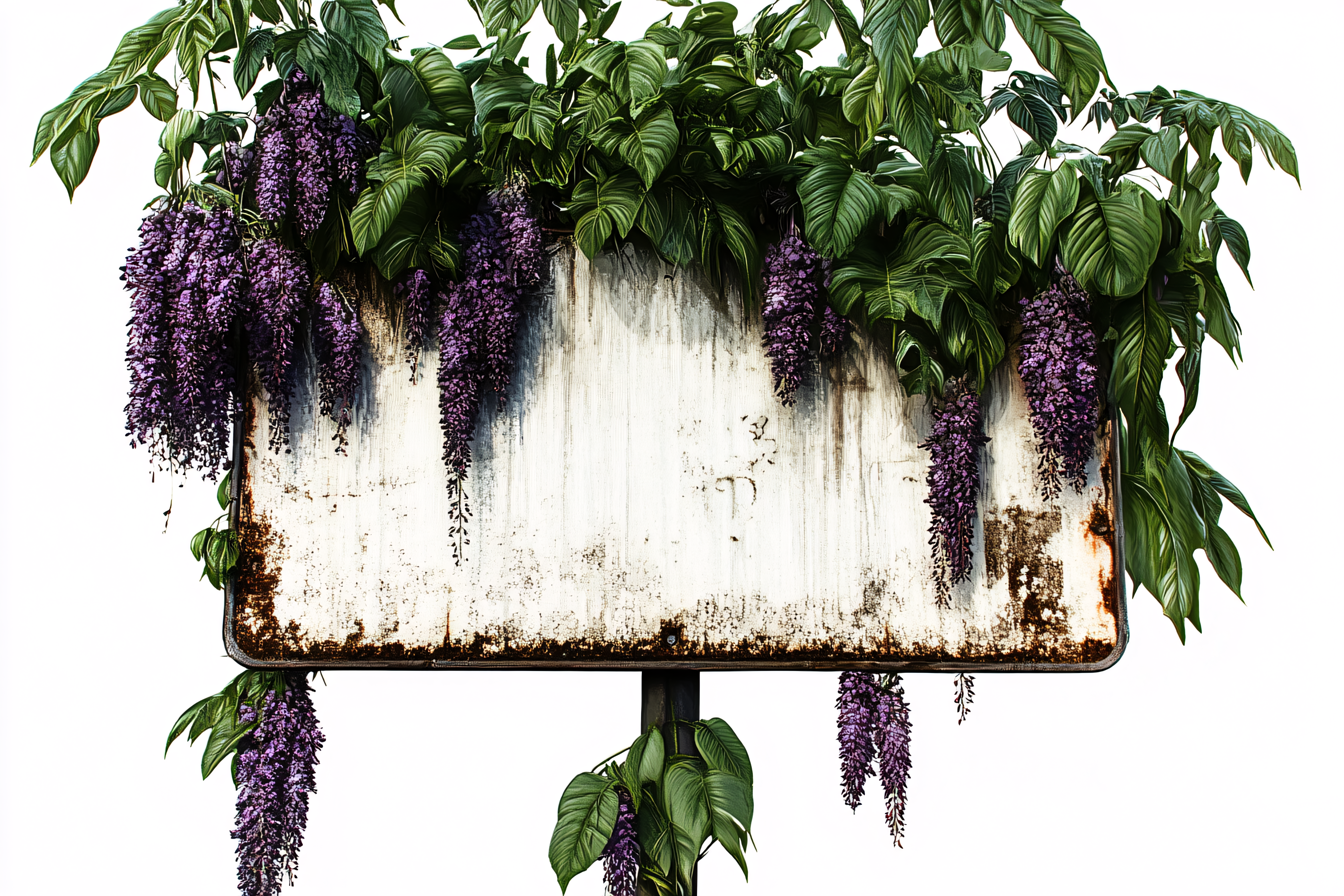 Wisteria-Draped Sign