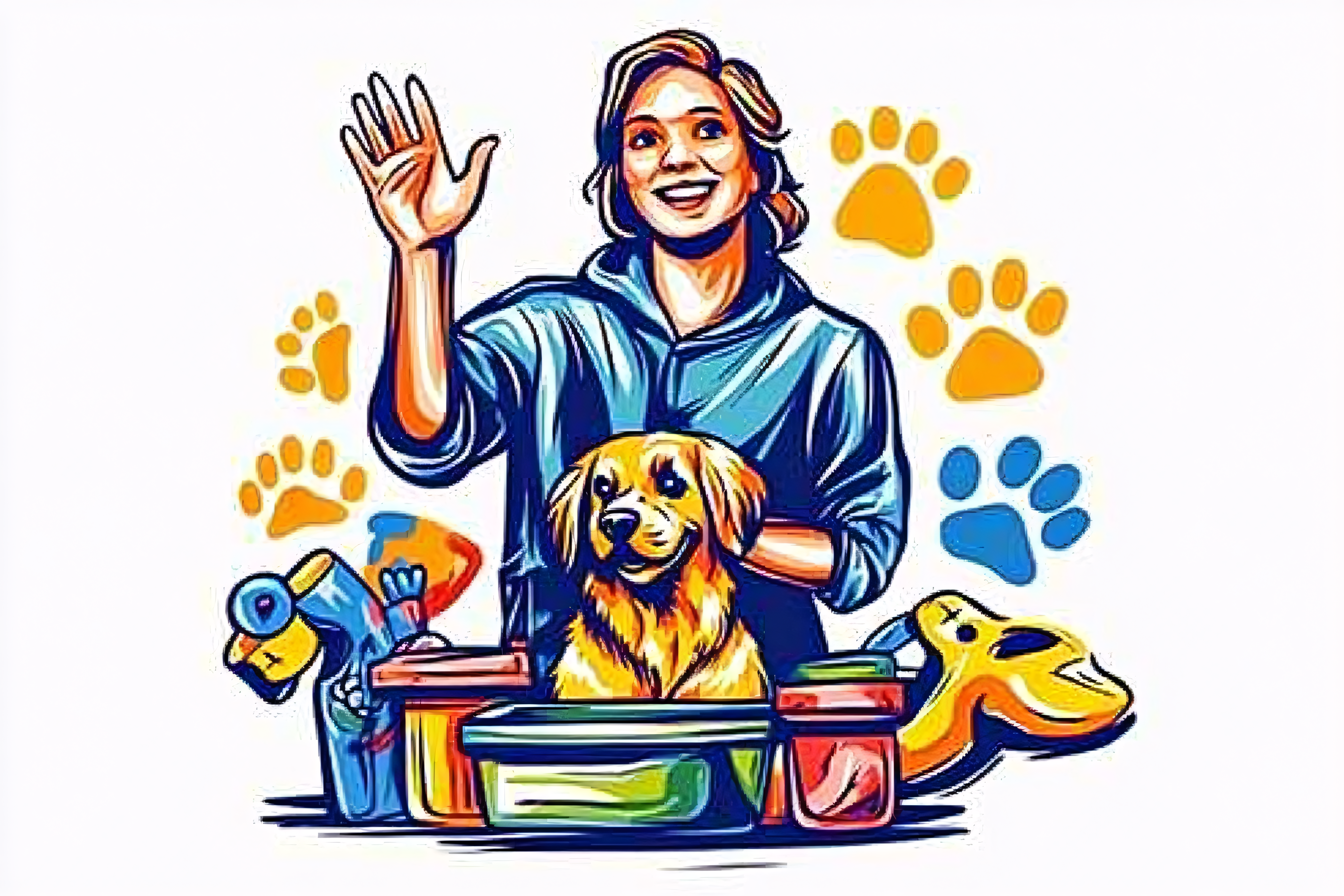 Woman and Golden Retriever