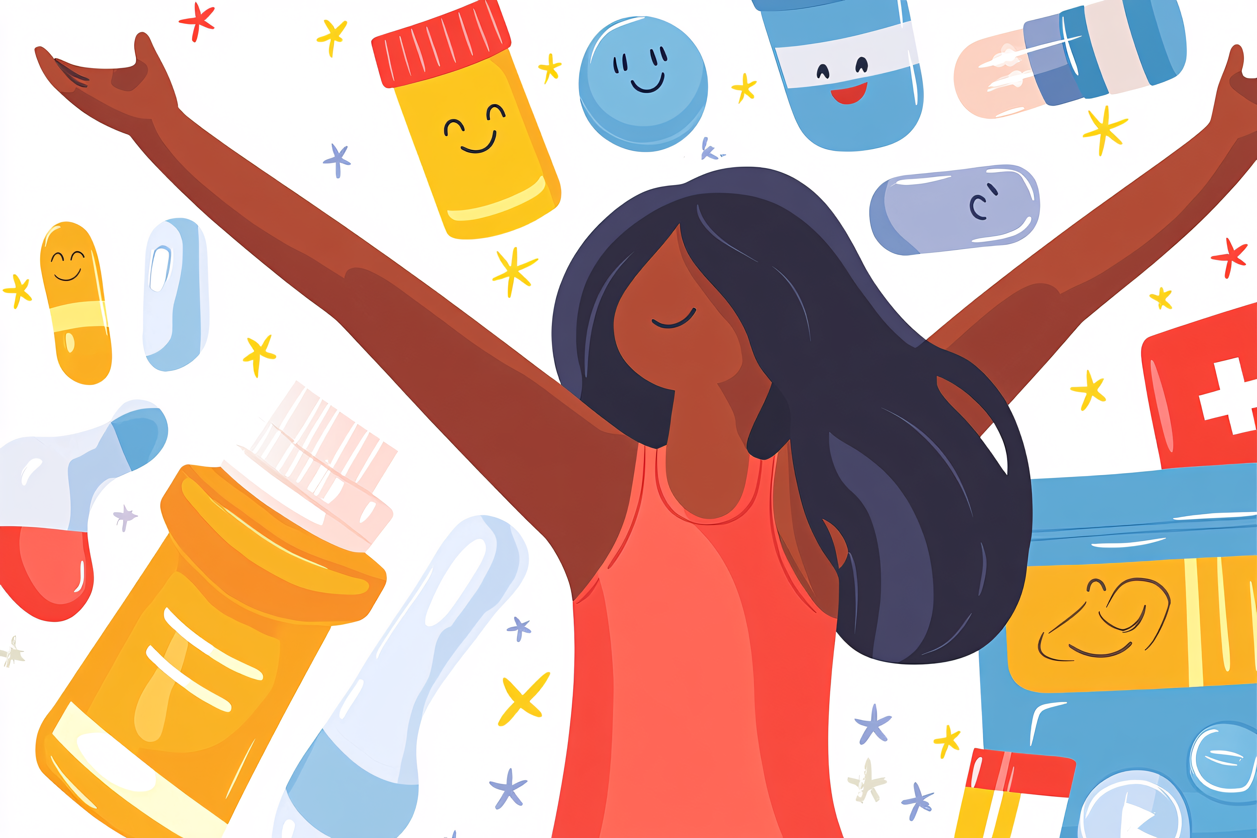 Woman Celebrating Healthcare and Wellness