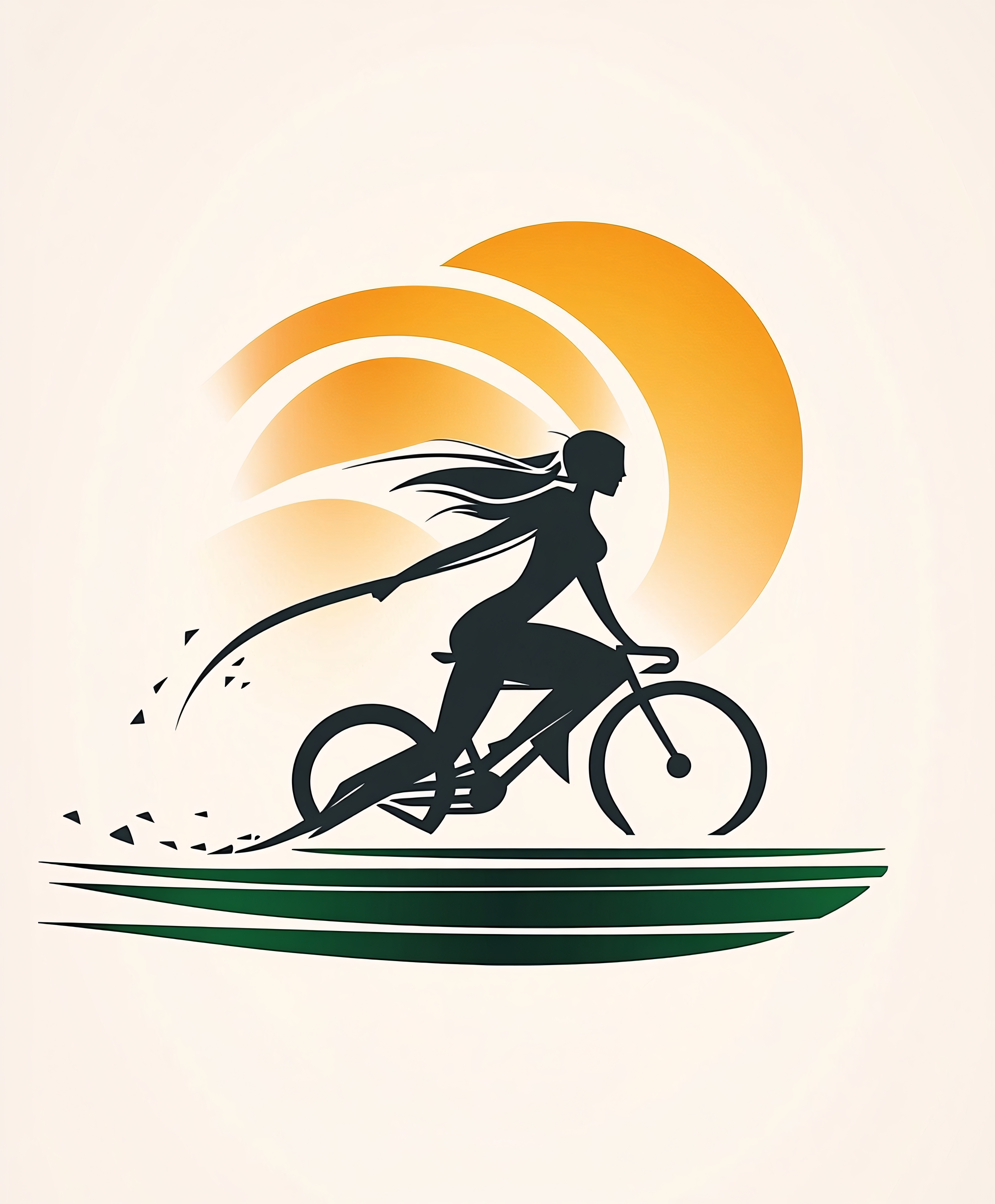 Woman Cycling Silhouette Vector