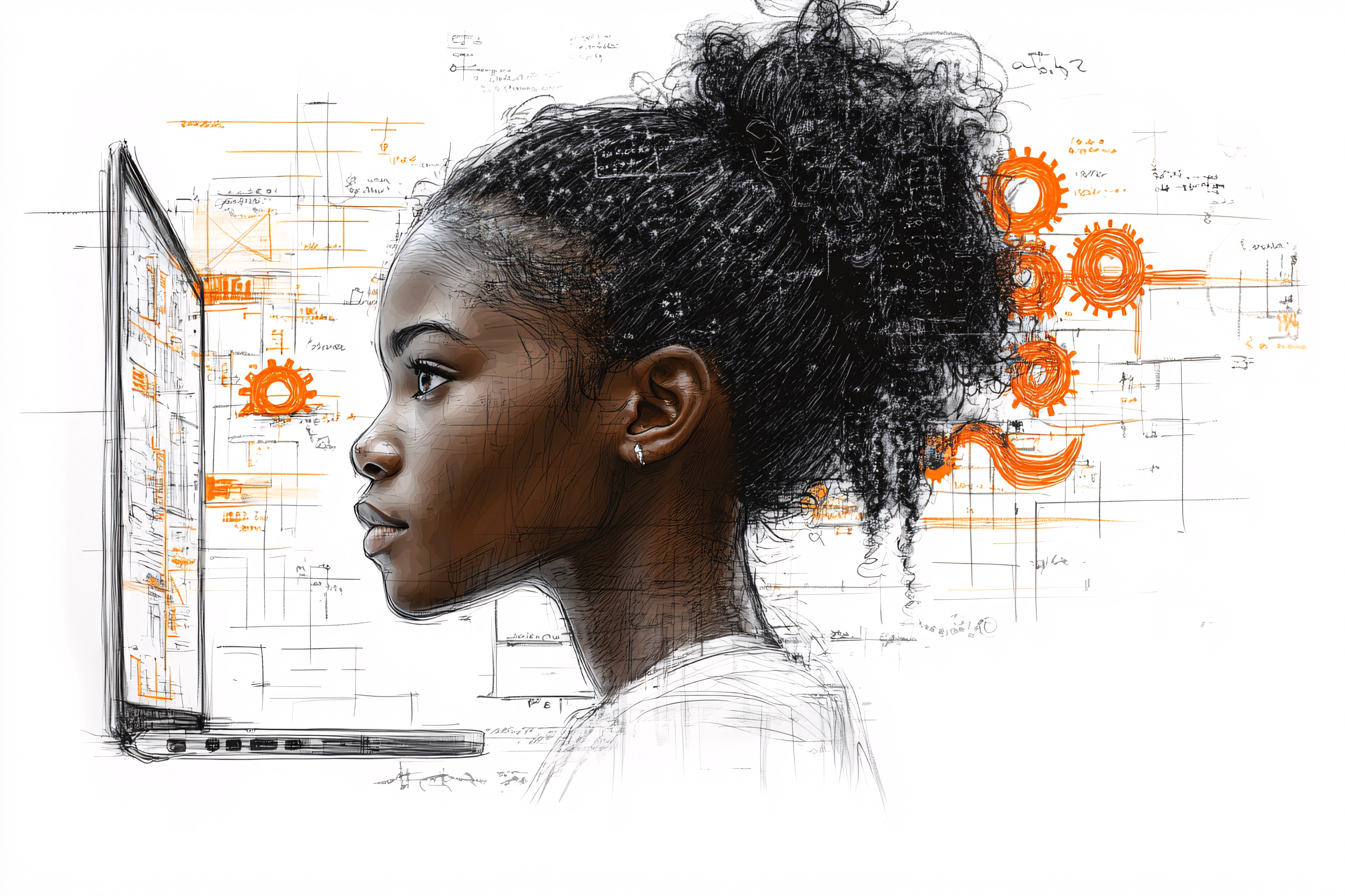 Woman Engineer Analyzing Technical Data