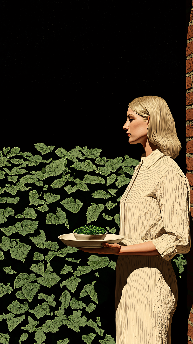Woman Holding Bowl of Greenery