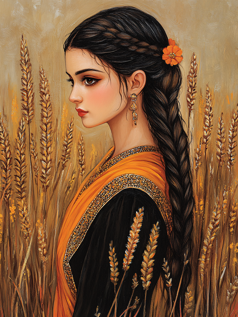 Woman In Wheat Field