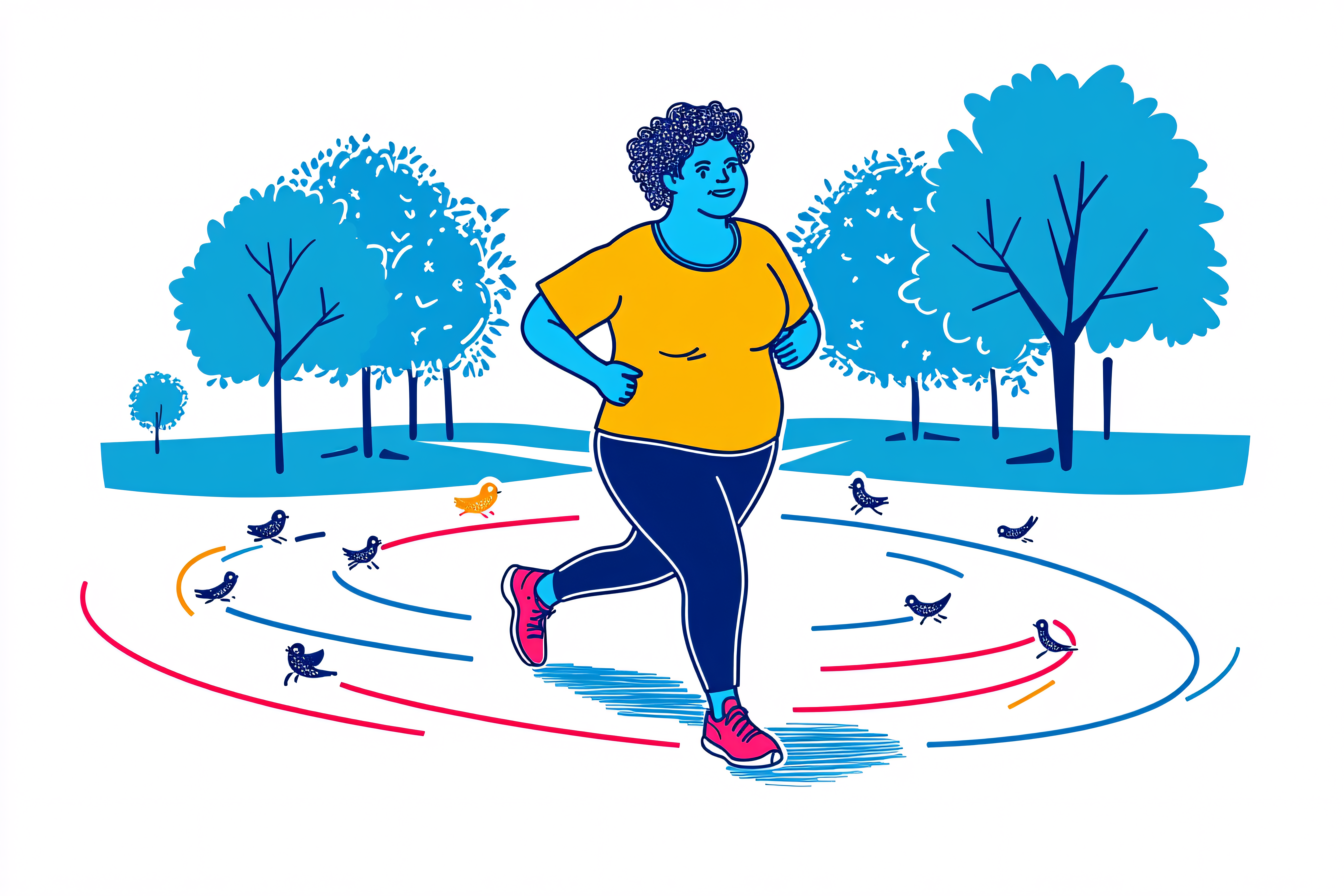 Woman Jogging in Park