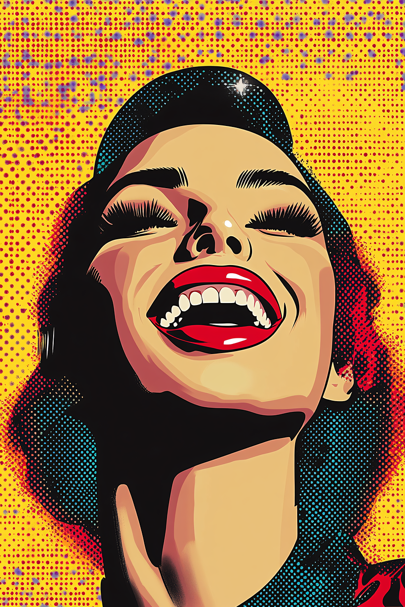 Woman Laughing Pop Art
