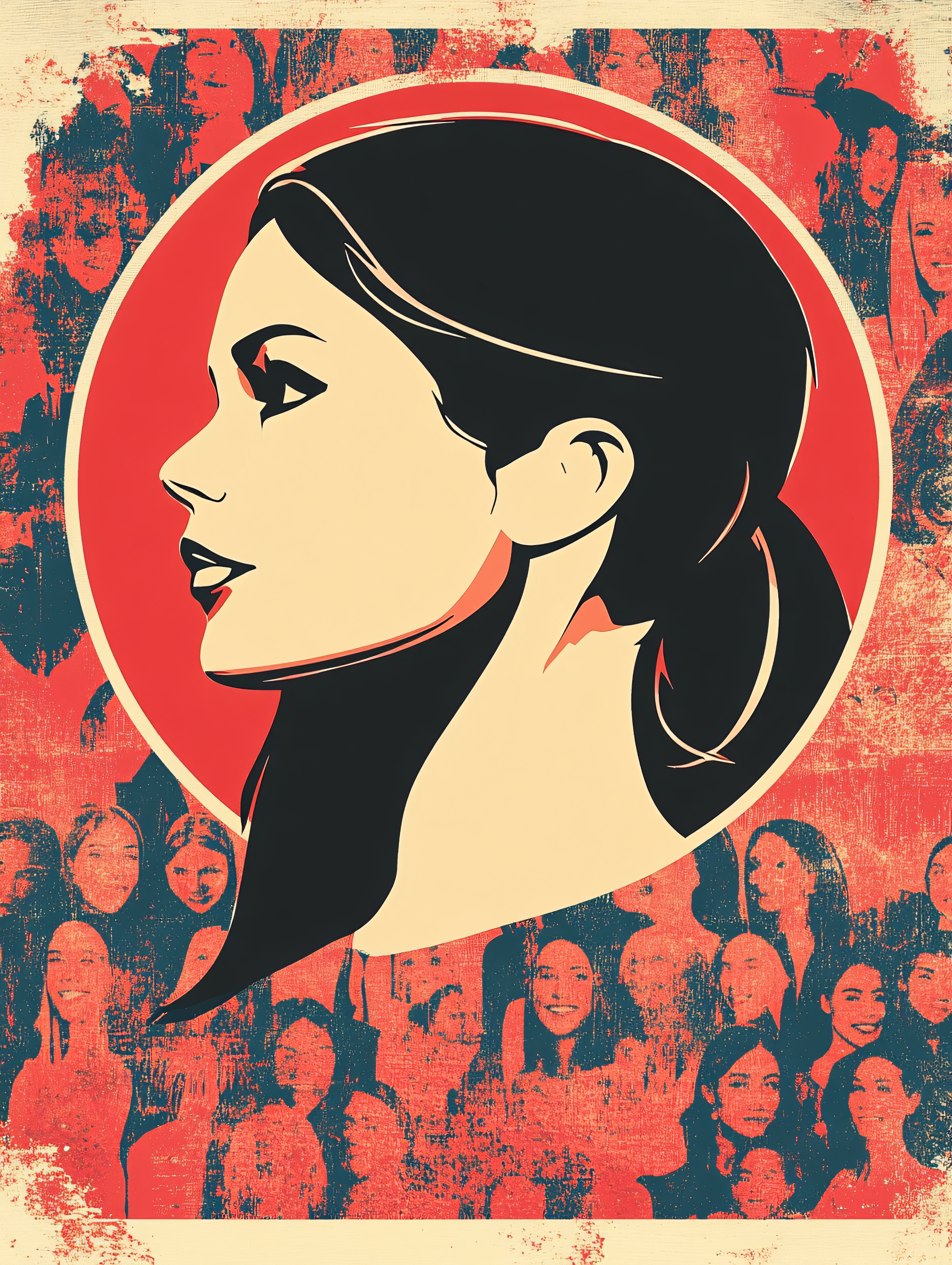 Woman Profile In Circle