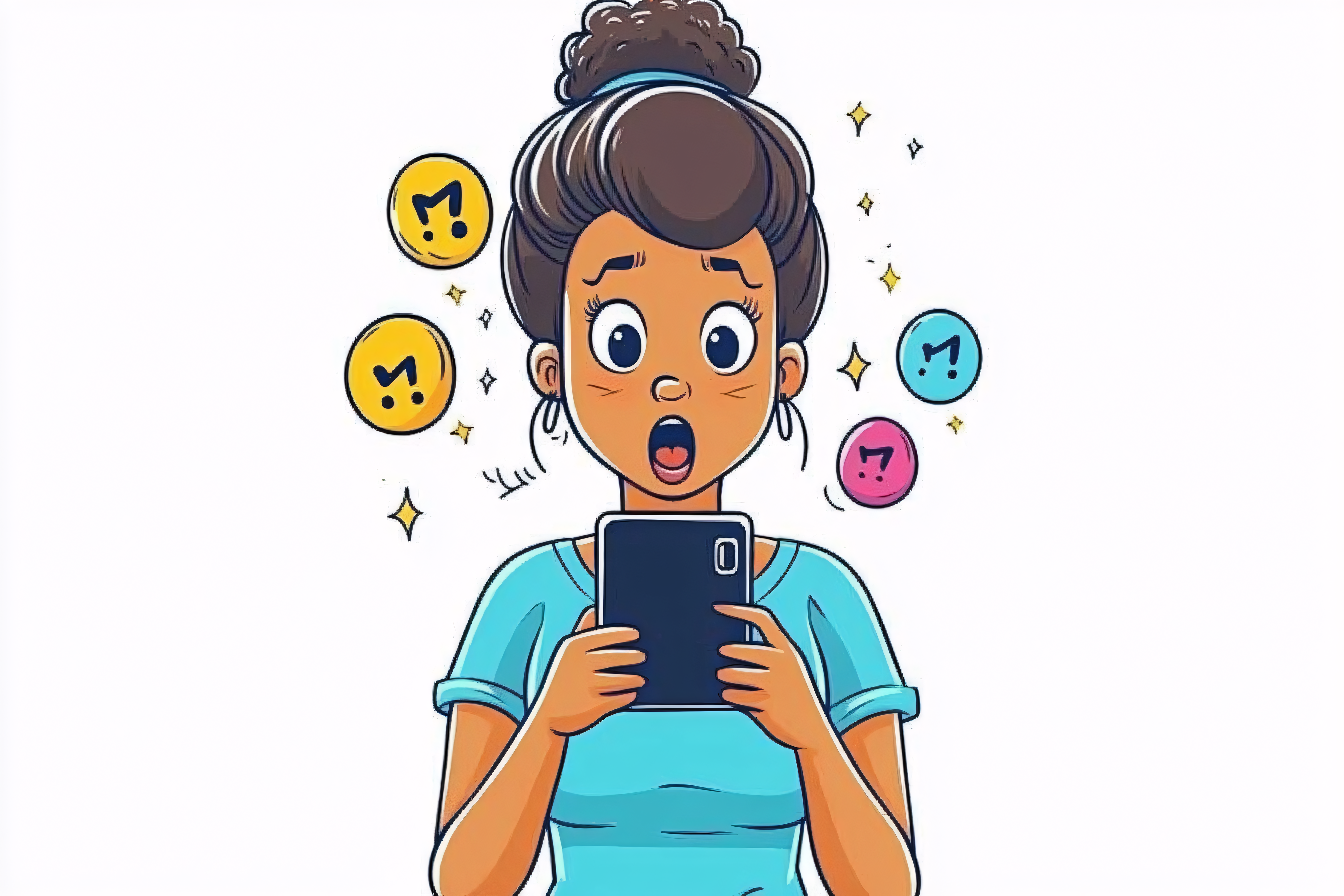 Woman Shocked by Smartphone