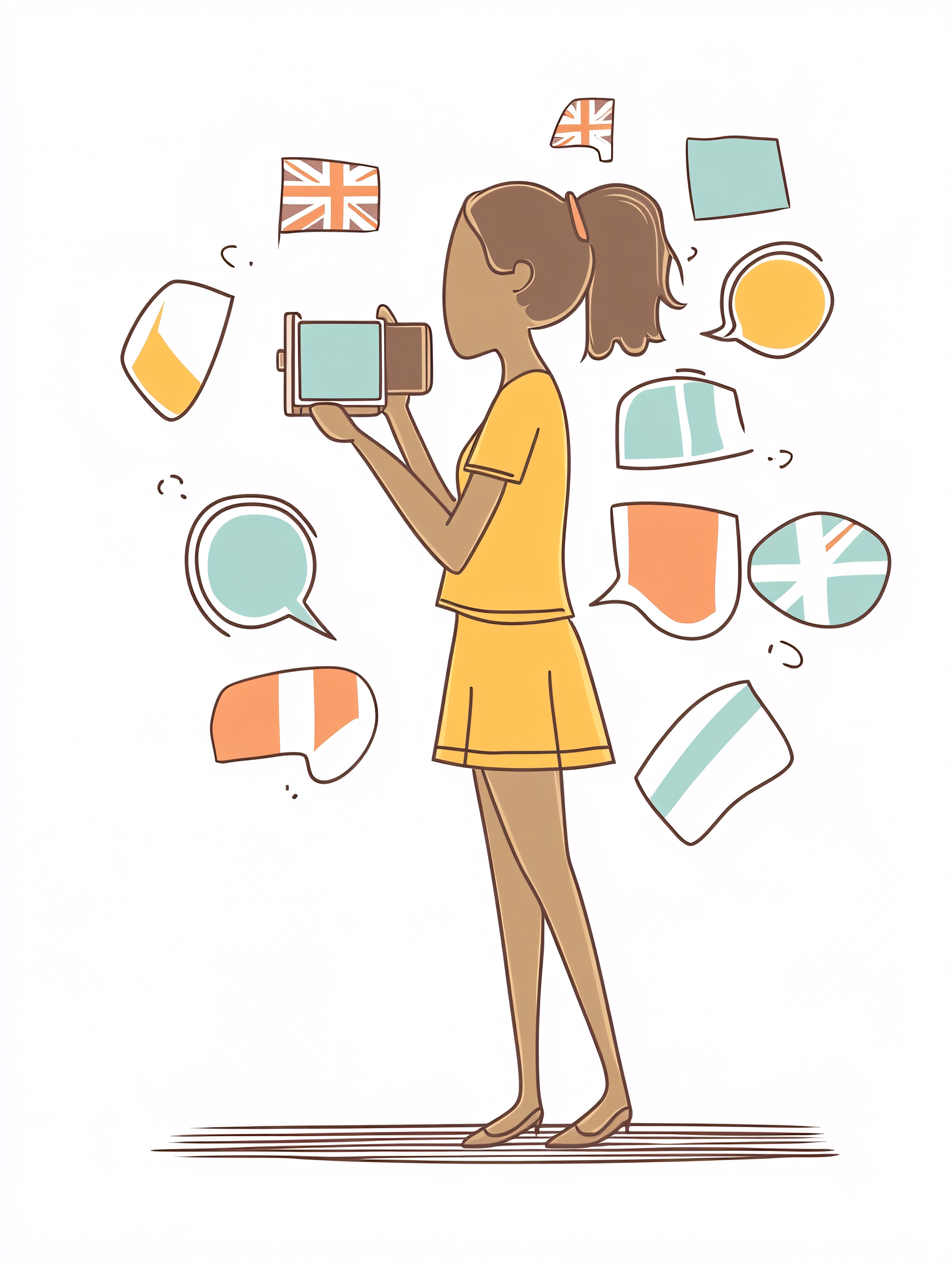 Woman Using Translator App