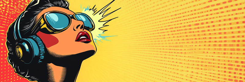 Woman With Headphones And Sunglasses