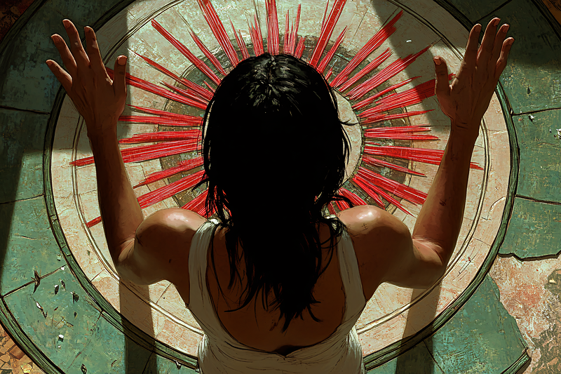 Woman with Raised Hands