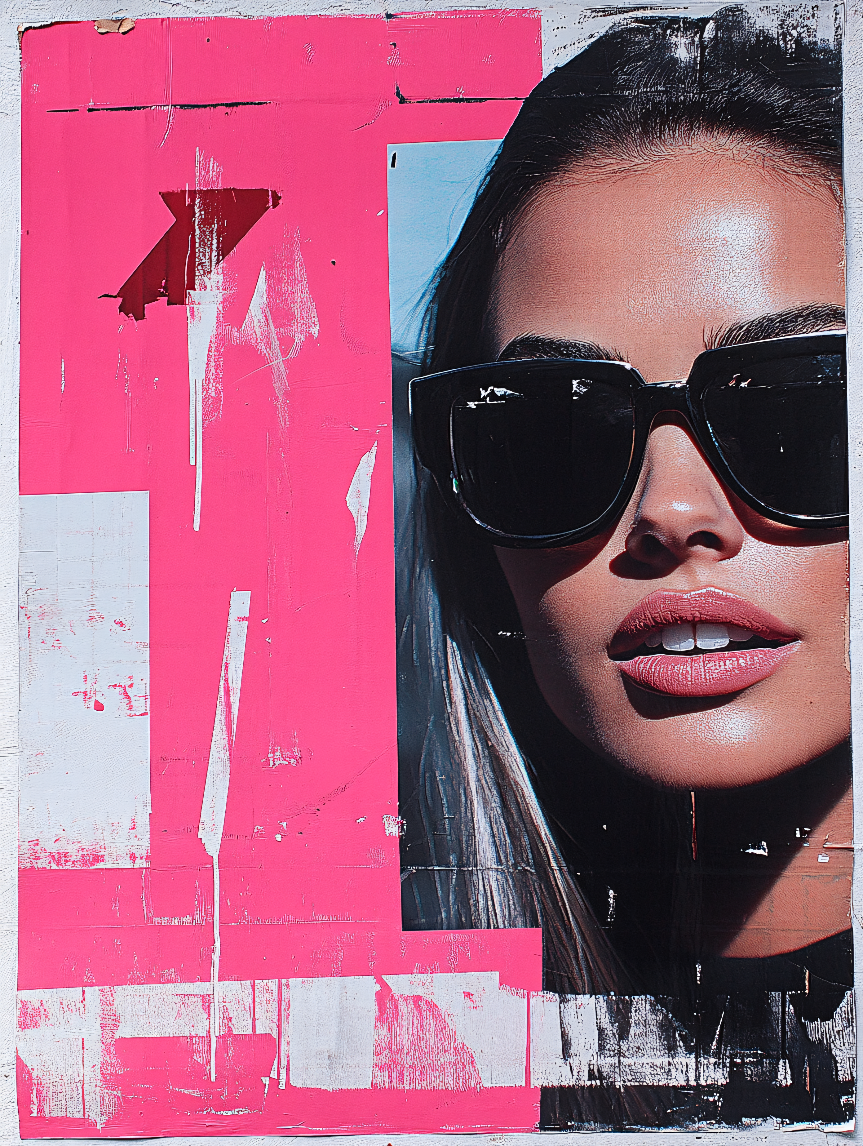 Woman With Sunglasses Street Art Poster
