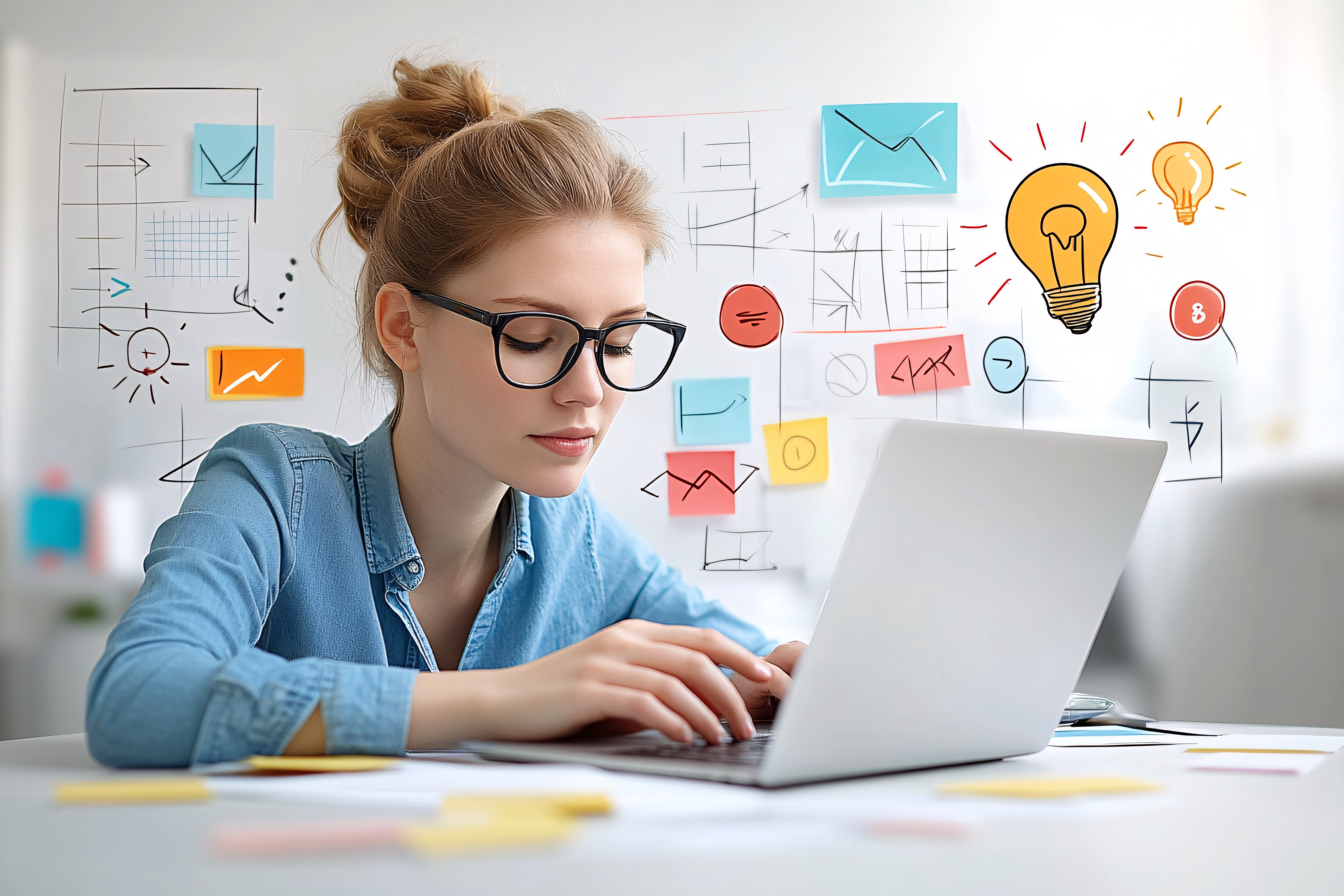 Woman Working At Desk