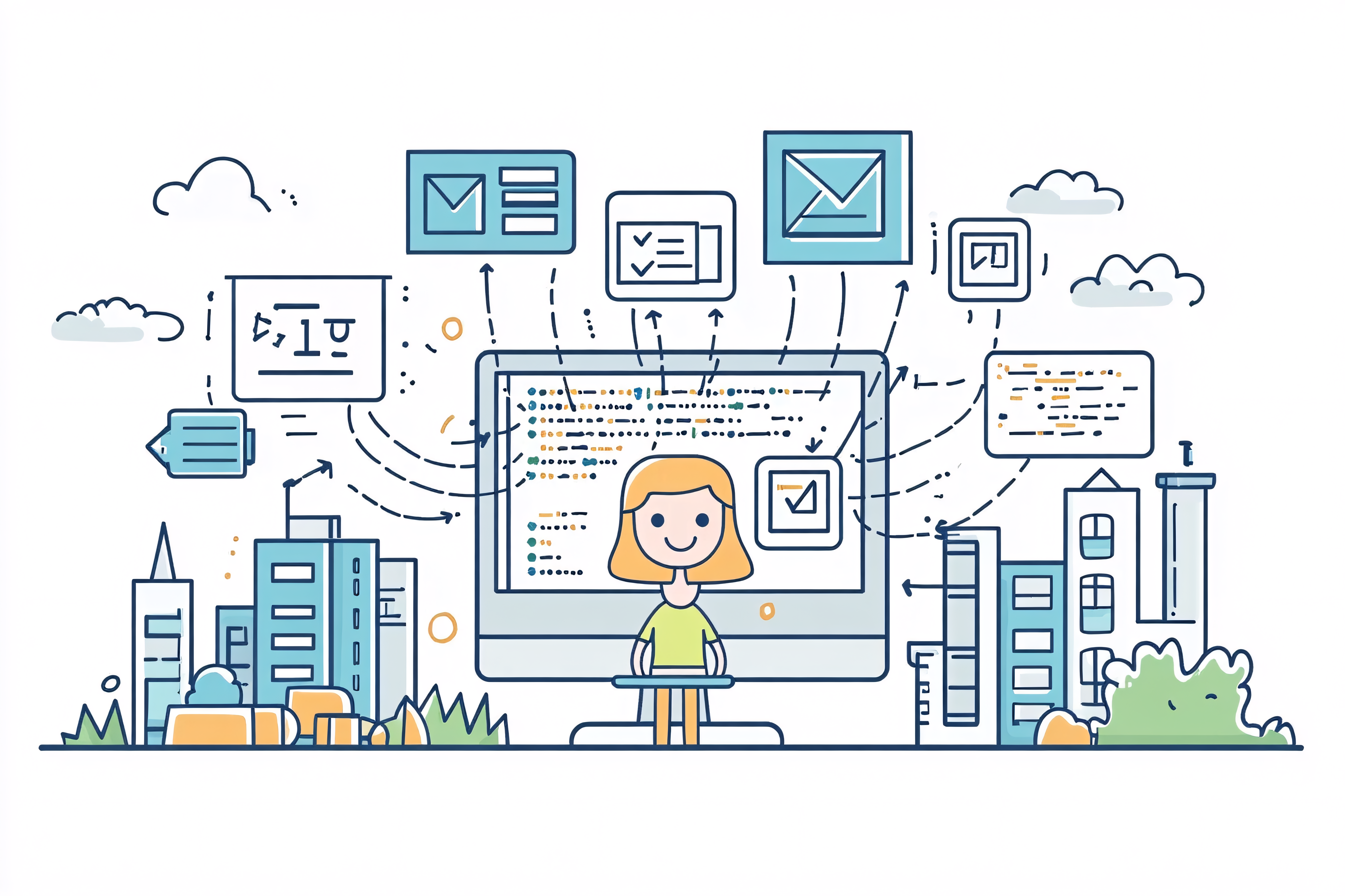 Woman Working with Computer