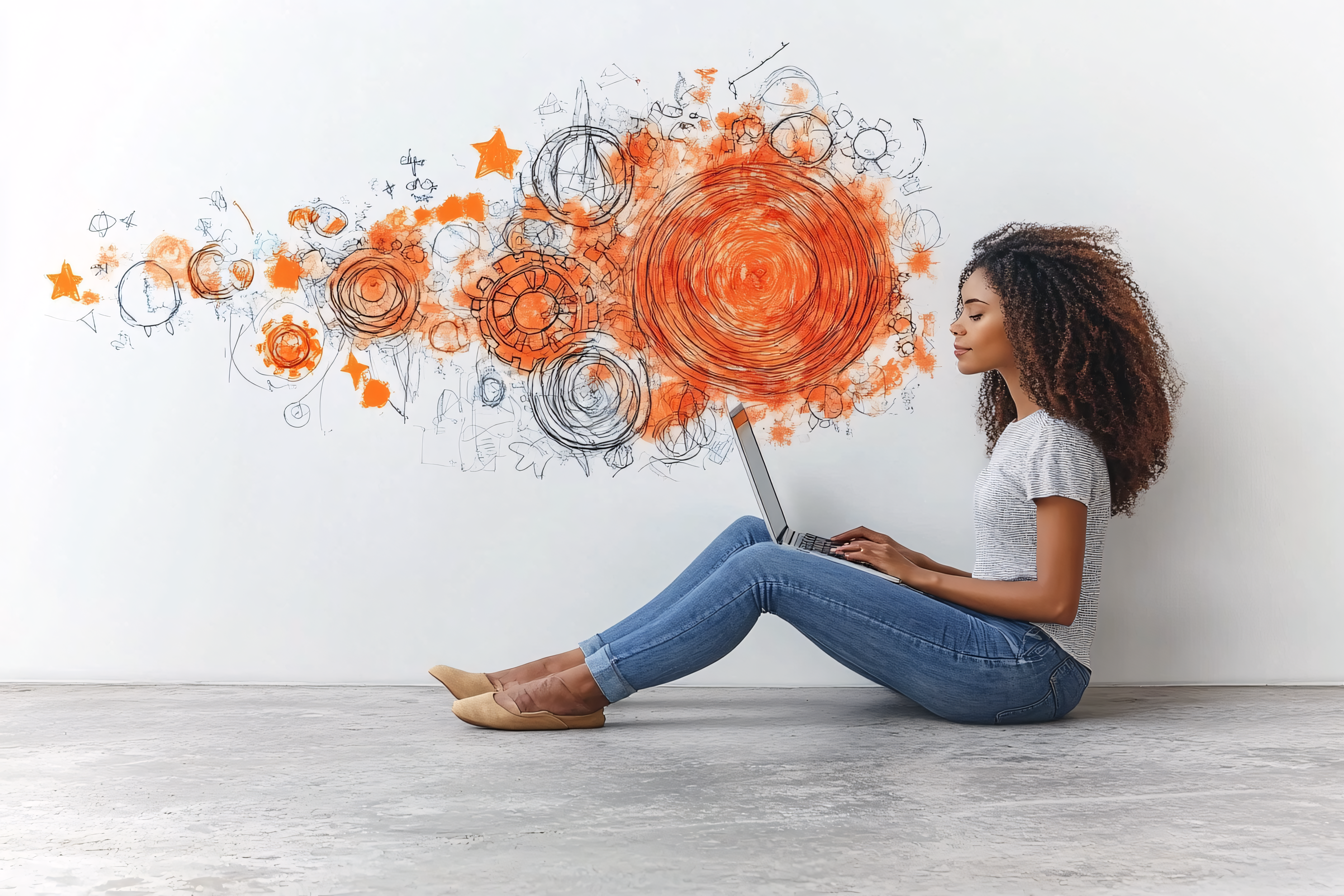 Woman Working with Mind Map
