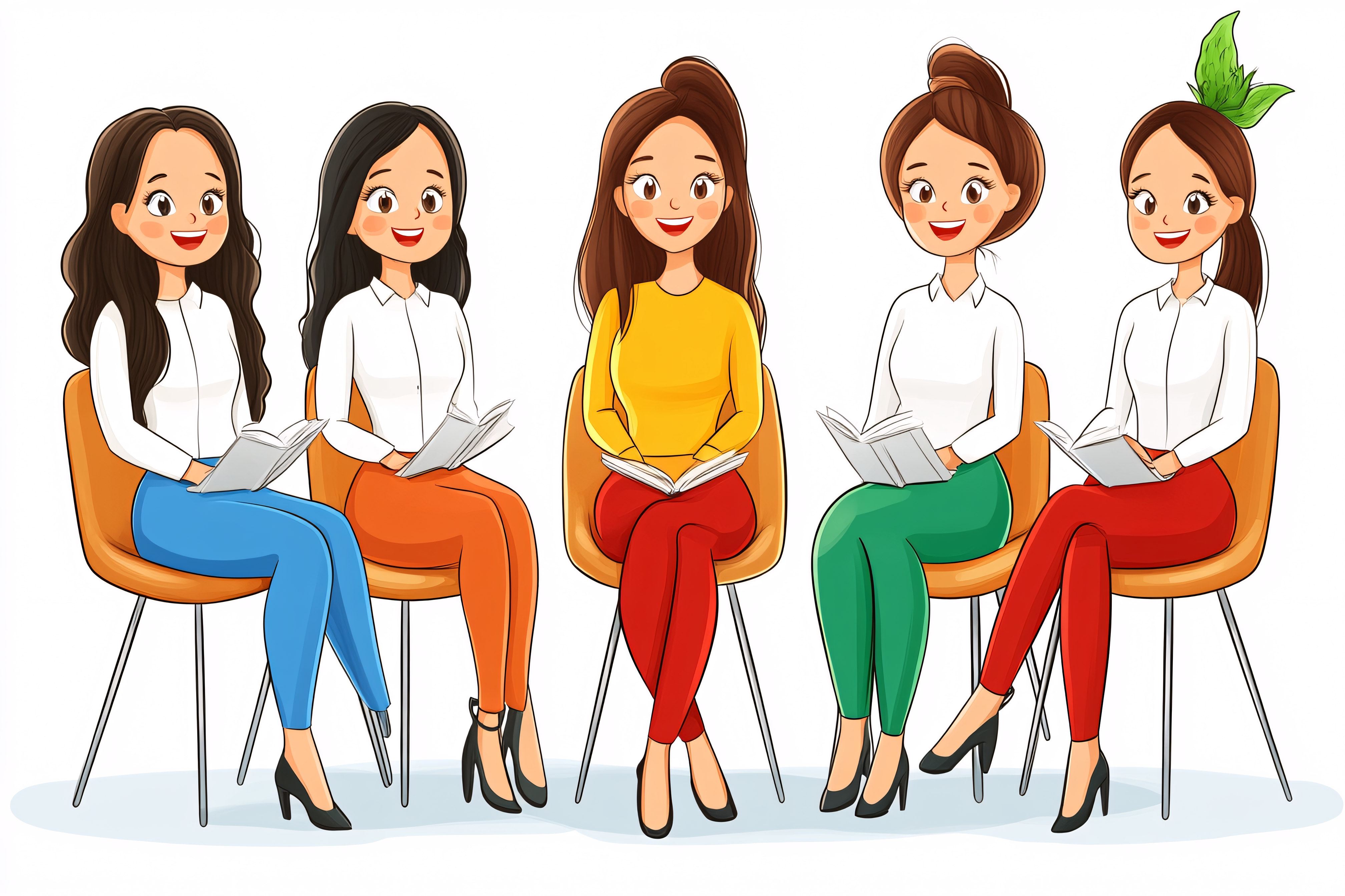 Women Reading Books Together