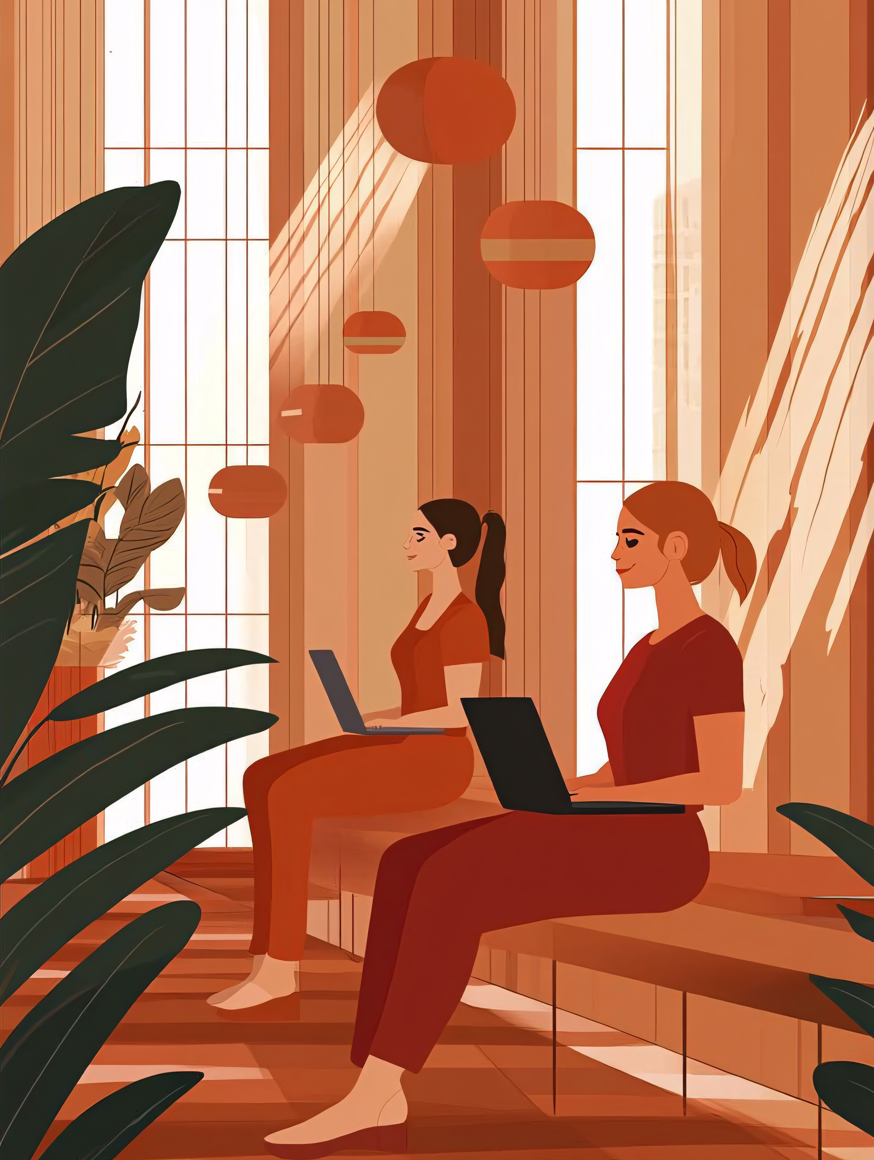 Women Working Remotely In A Cozy Space