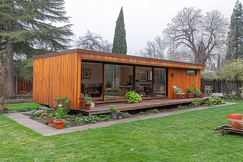 Wooden Cabin in Garden