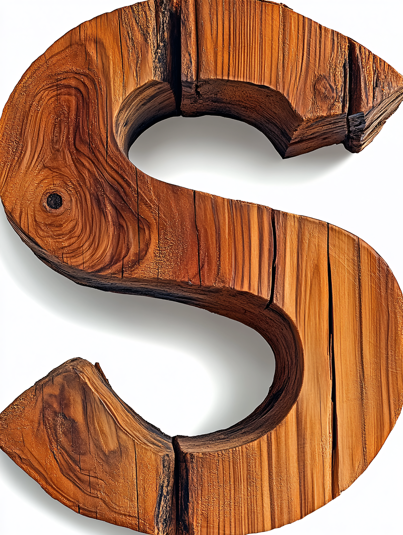 Wooden Letter S In Title Case