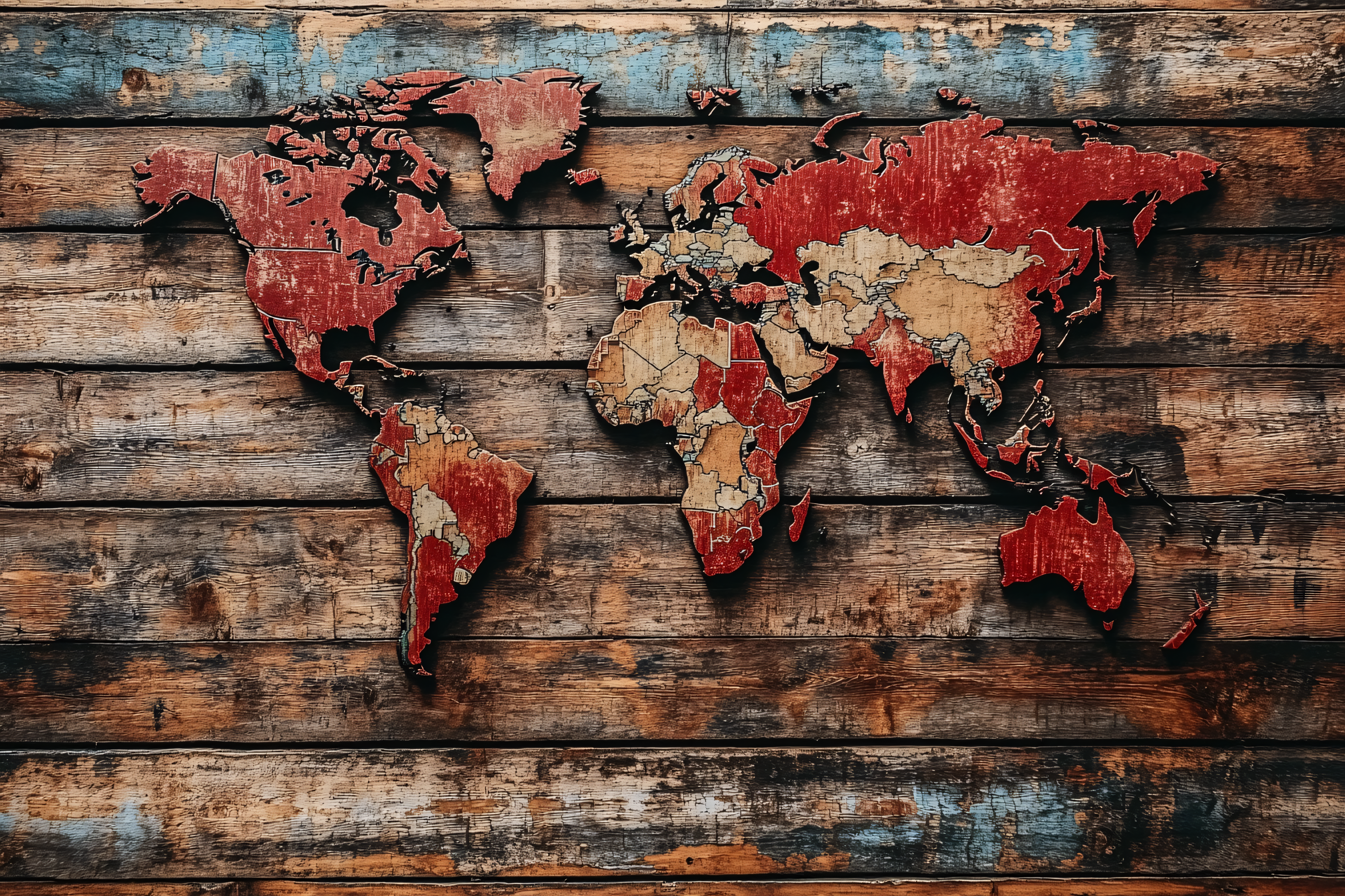 Wooden World Map