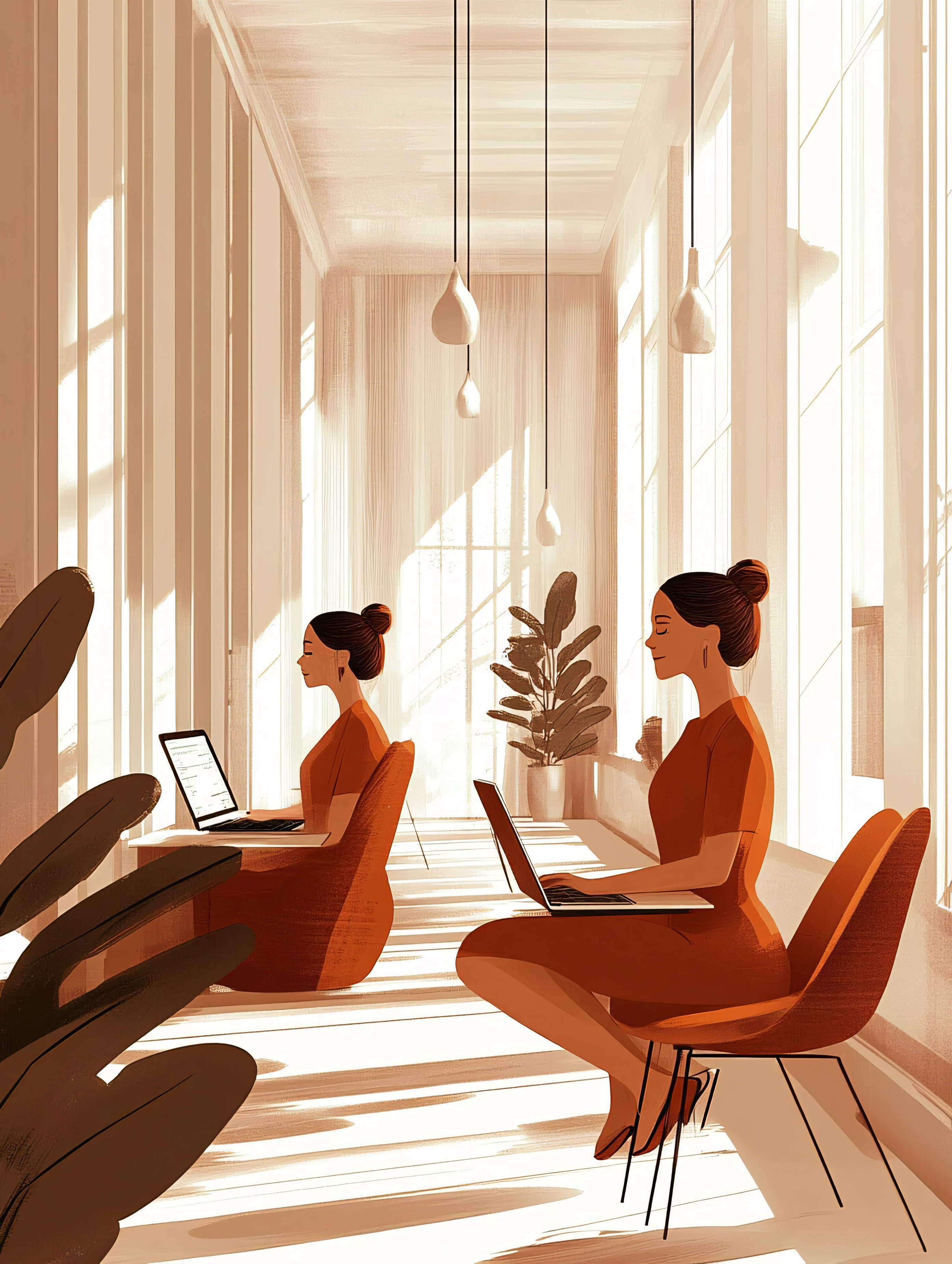 Working Women in Modern Office