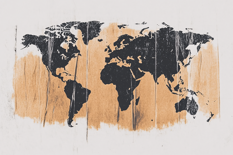World Map on Textured Paper