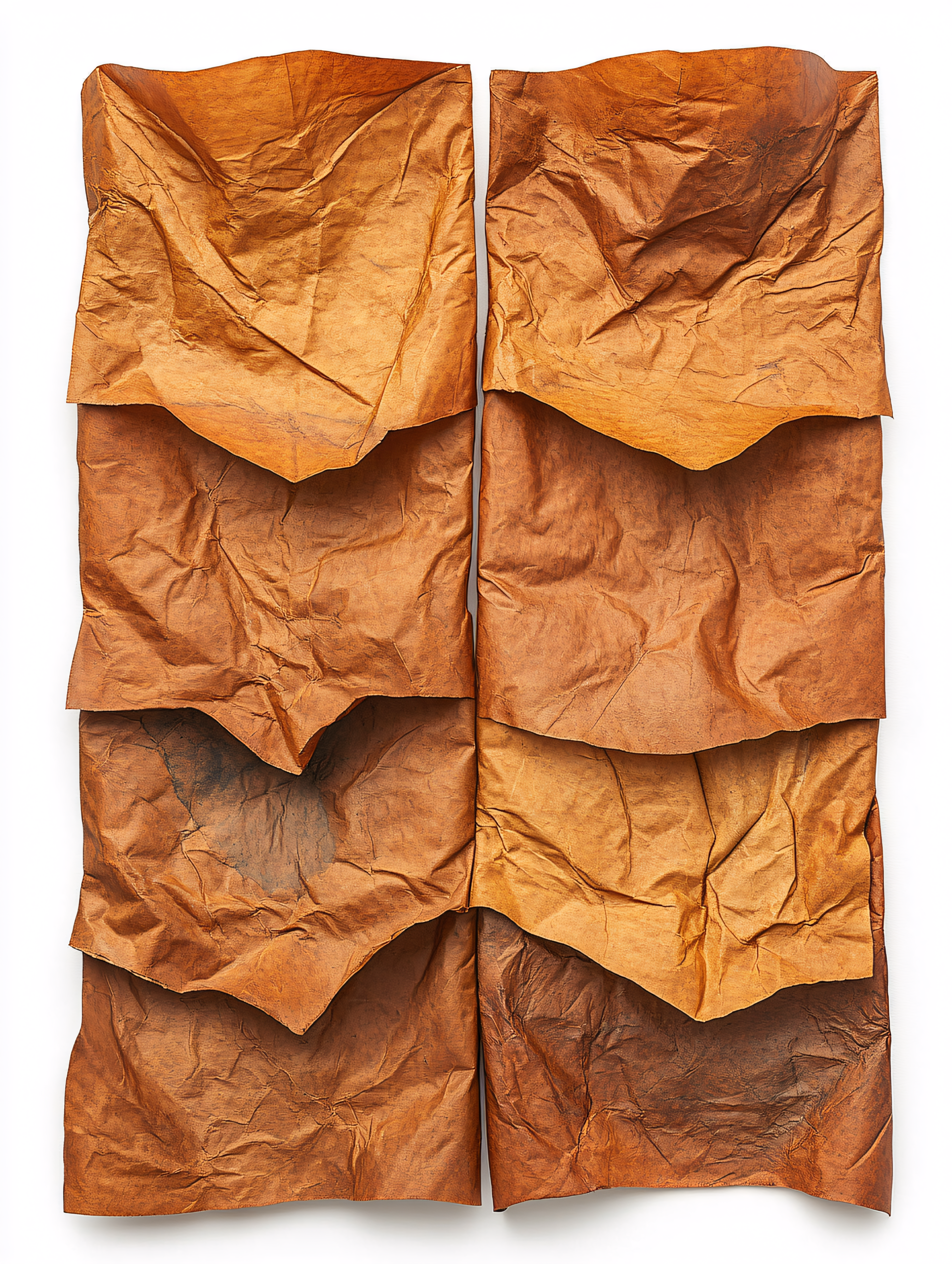Wrinkled Brown Paper Sheets