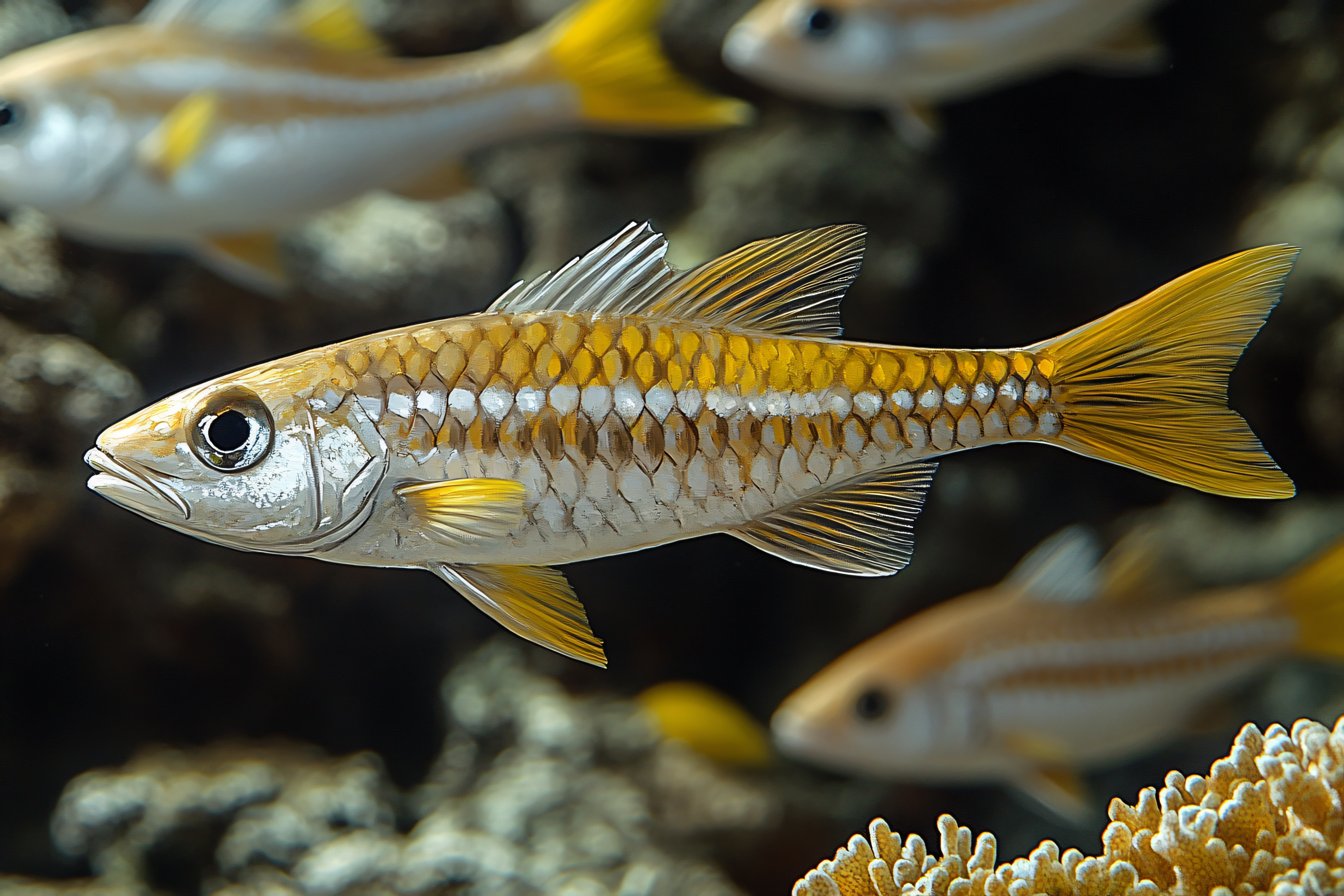 Yellow-Fin Fish in Underwater