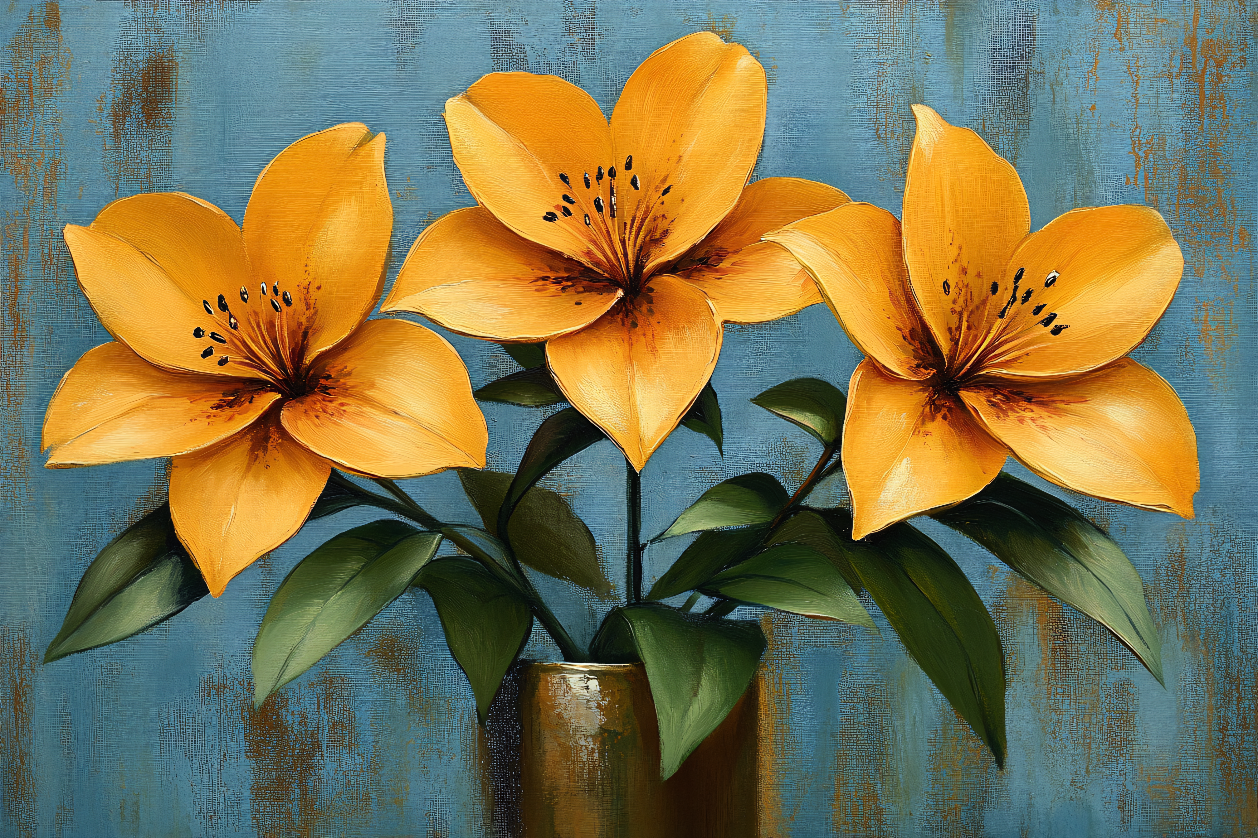 Yellow Lilies in a Vase