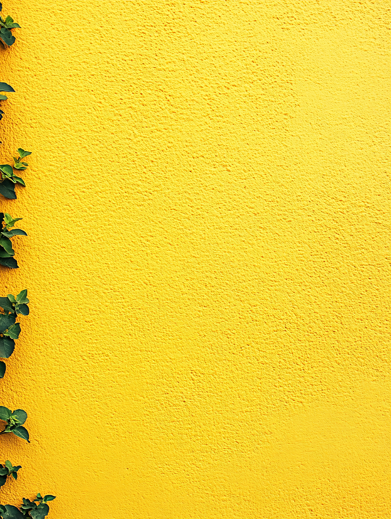 Yellow Wall with Green Vines