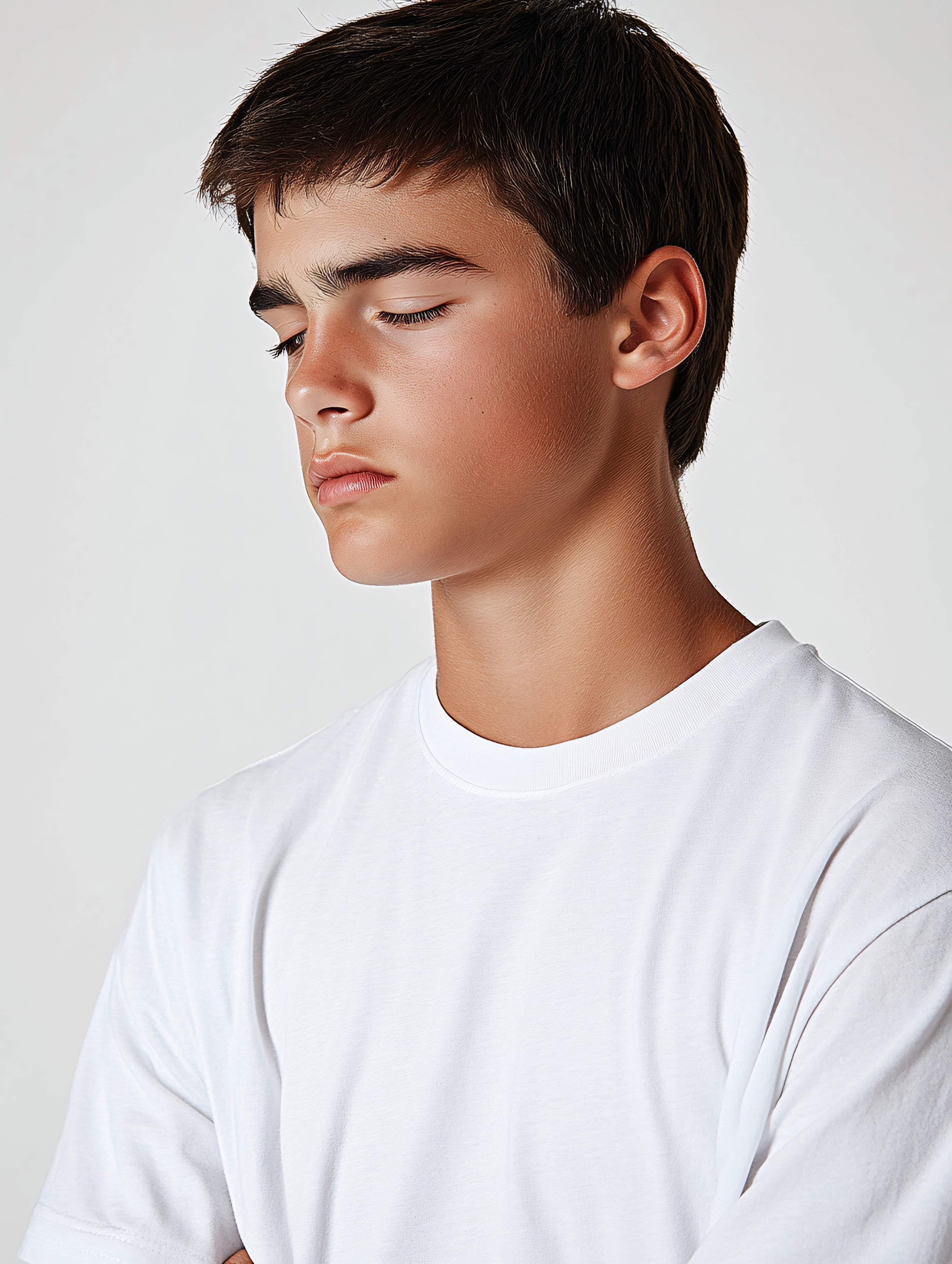 Young Man With Eyes Closed Portrait