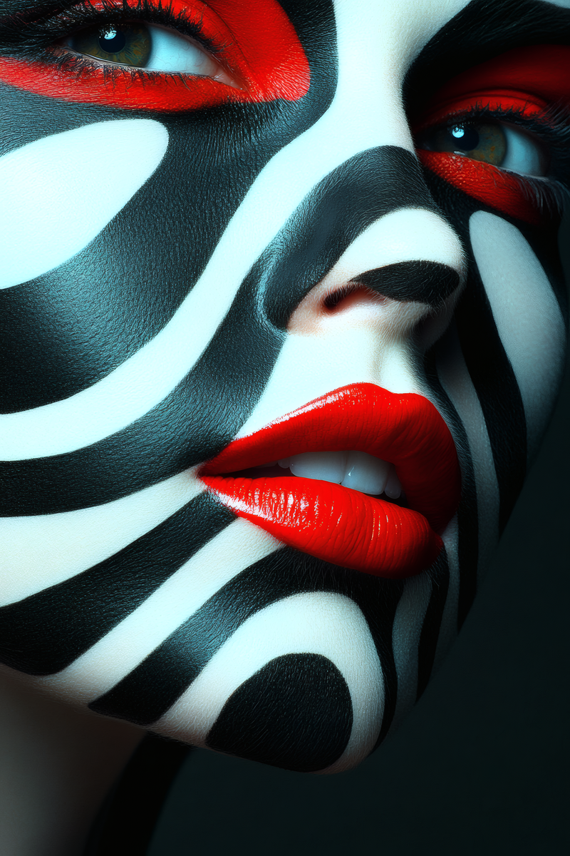 Zebra Stripe Face Art
