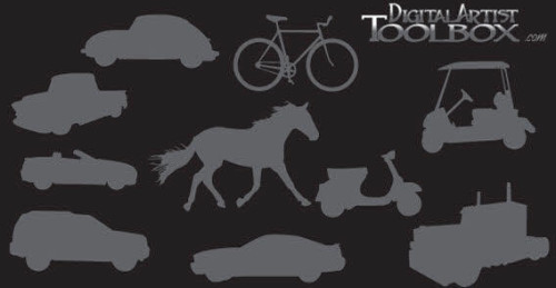 10 transportation silhouettes