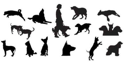 Dog Silhouettes Free Vector