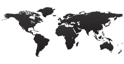 Black Map of World