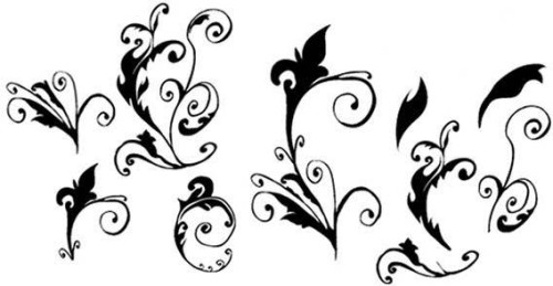 Curly Vector Floral Elements