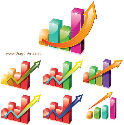 Charts Clipart with Arrow Vector