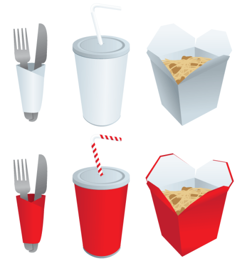 Vector Fast Food Elements Set Free